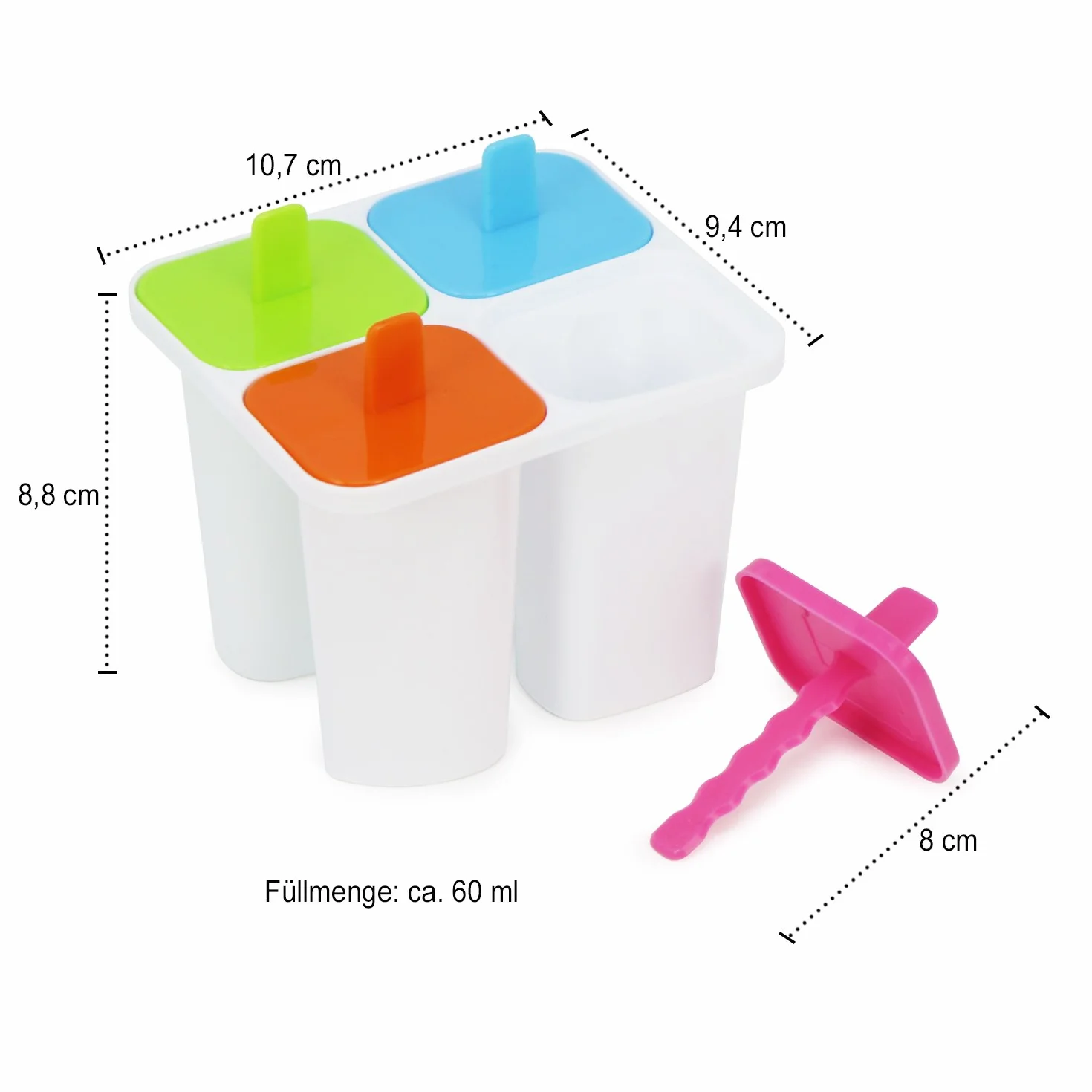 COM-FOUR foremka do lodów na patyku 10 porcji 2 wzory 45ml 50ml