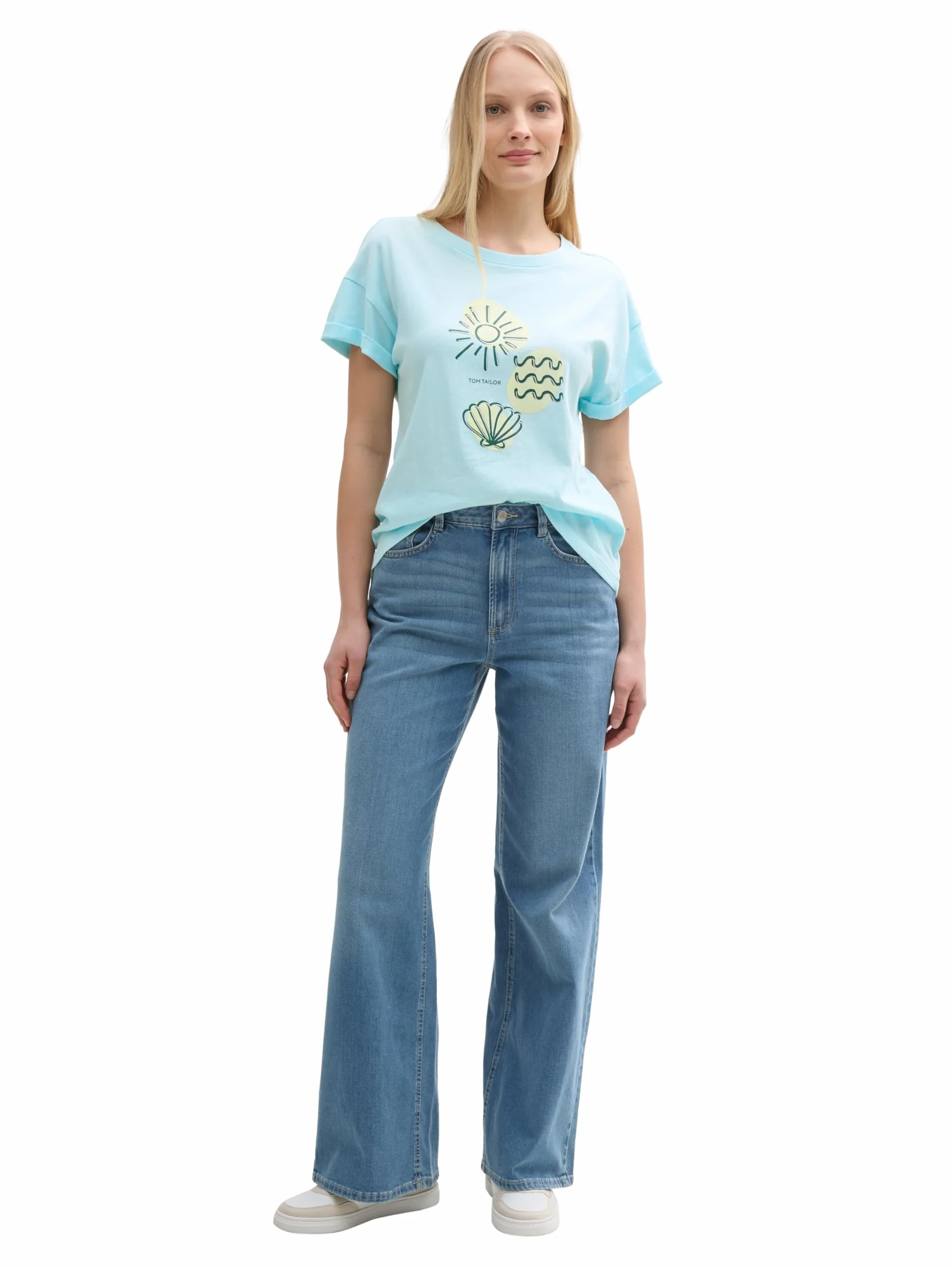 TOM TAILOR T-shirt damski, 37748 - Icy Blue, M