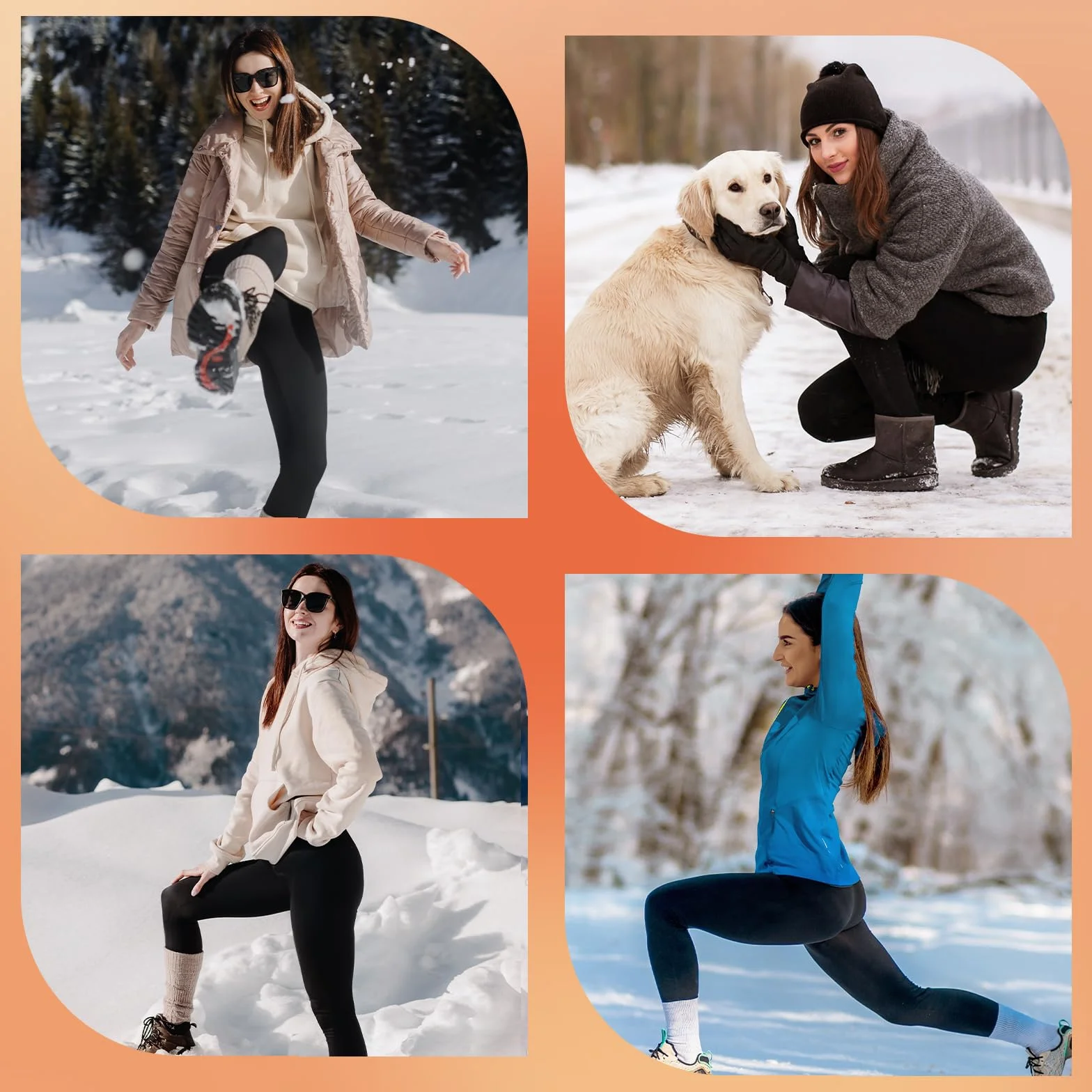 Thermal Leggings damskie z podszewką z polaru - zimowe grube legginsy dla kobiet Spodnie do jogi z wysokim stanem