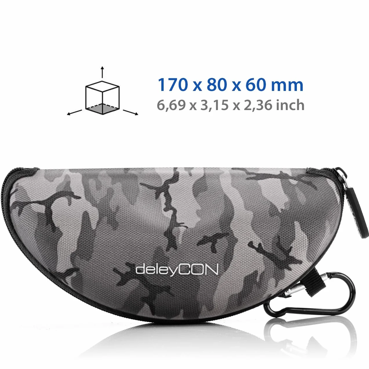 deleyCON Twardy Futerał na Okulary z Ściereczką