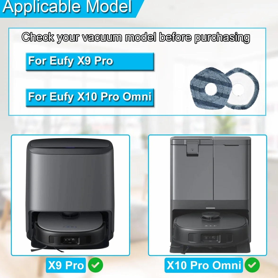 Eufy X10 Pro Omni X9 Pro wymienna podkładka do mopa z mikrofibry, wielokrotnego użytku