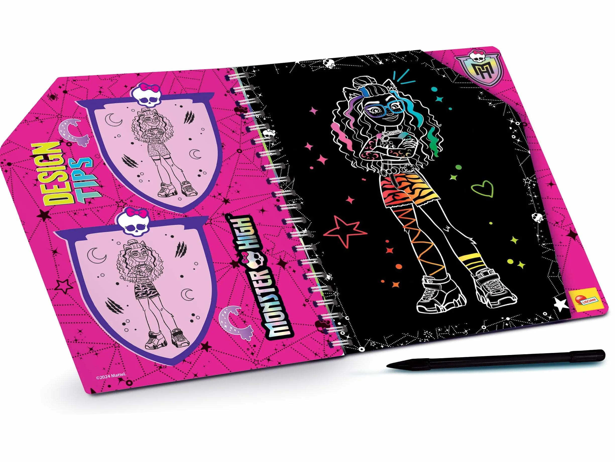 Monster High Scratch Reveal Sketch Book Ediz. a Colori a Spirale Con Penna