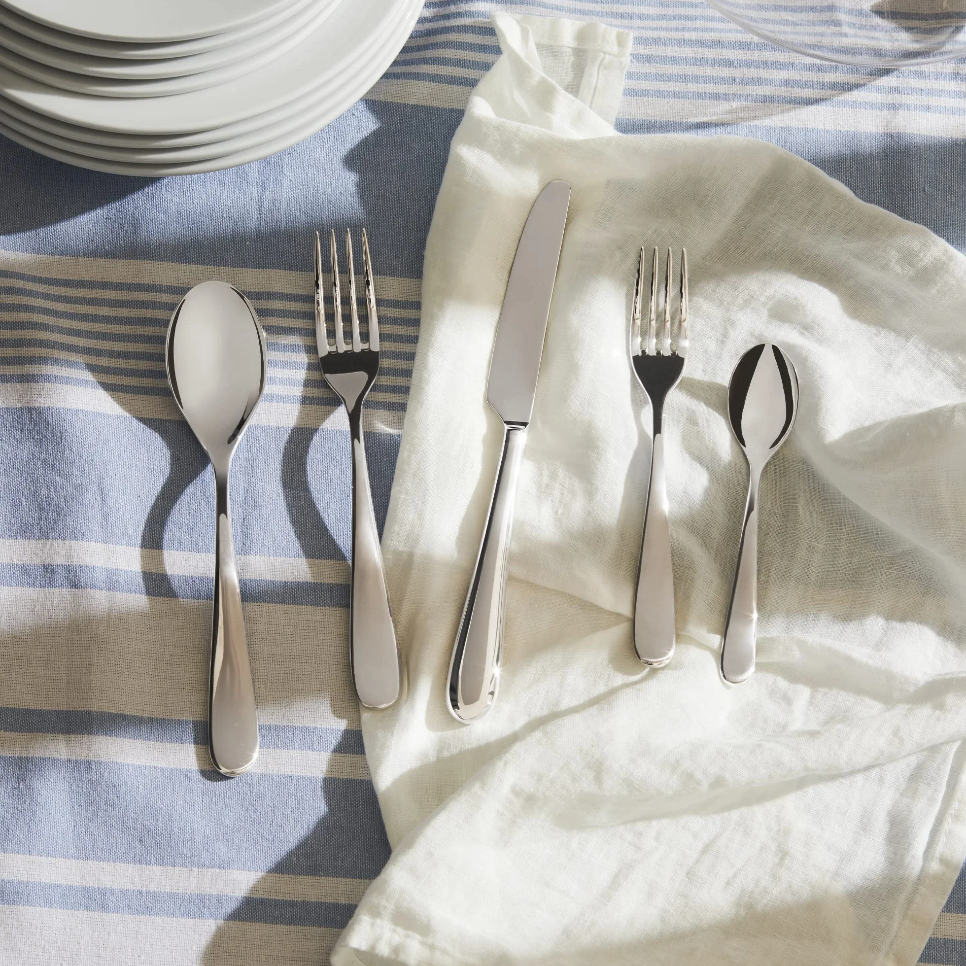 Alessi Nuovo Milano Łyżka do herbaty, zestaw 6 sztuk, (5180/7), srebrna