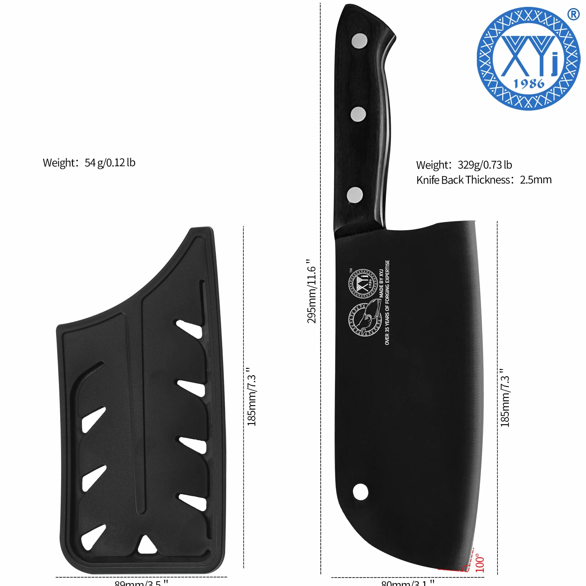 Nóż Santoku 7 cali Full Tang Nakiri Serbski nóż szefa kuchni z osłoną ostrza