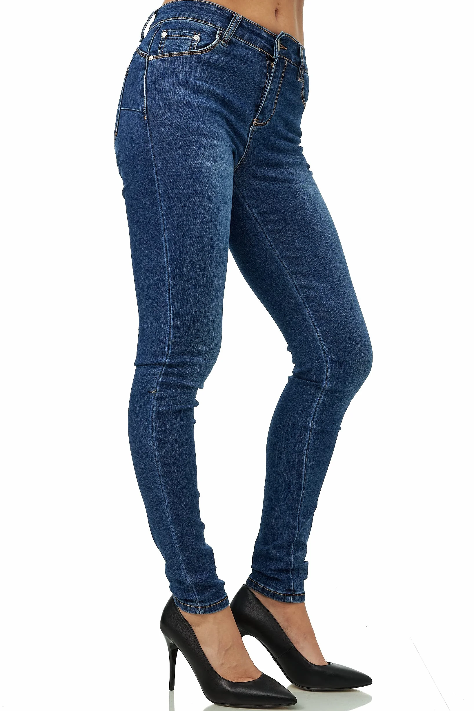 Elara Damskie Spodnie Elastyczne Push Up Jeans Chunkyrayan