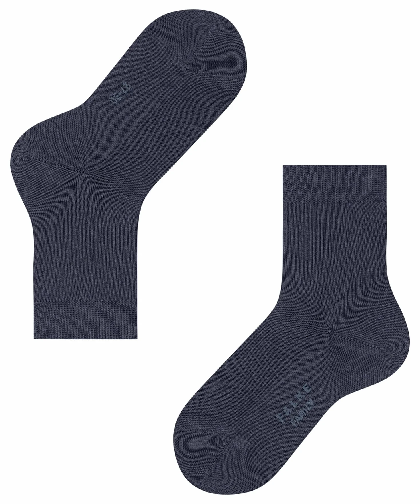 FALKE Uniseks - dzieci Skarpety Family K So bawełna jednokolorowe 1 Para, Niebieski Dark Blue Melange 6688, 31-34