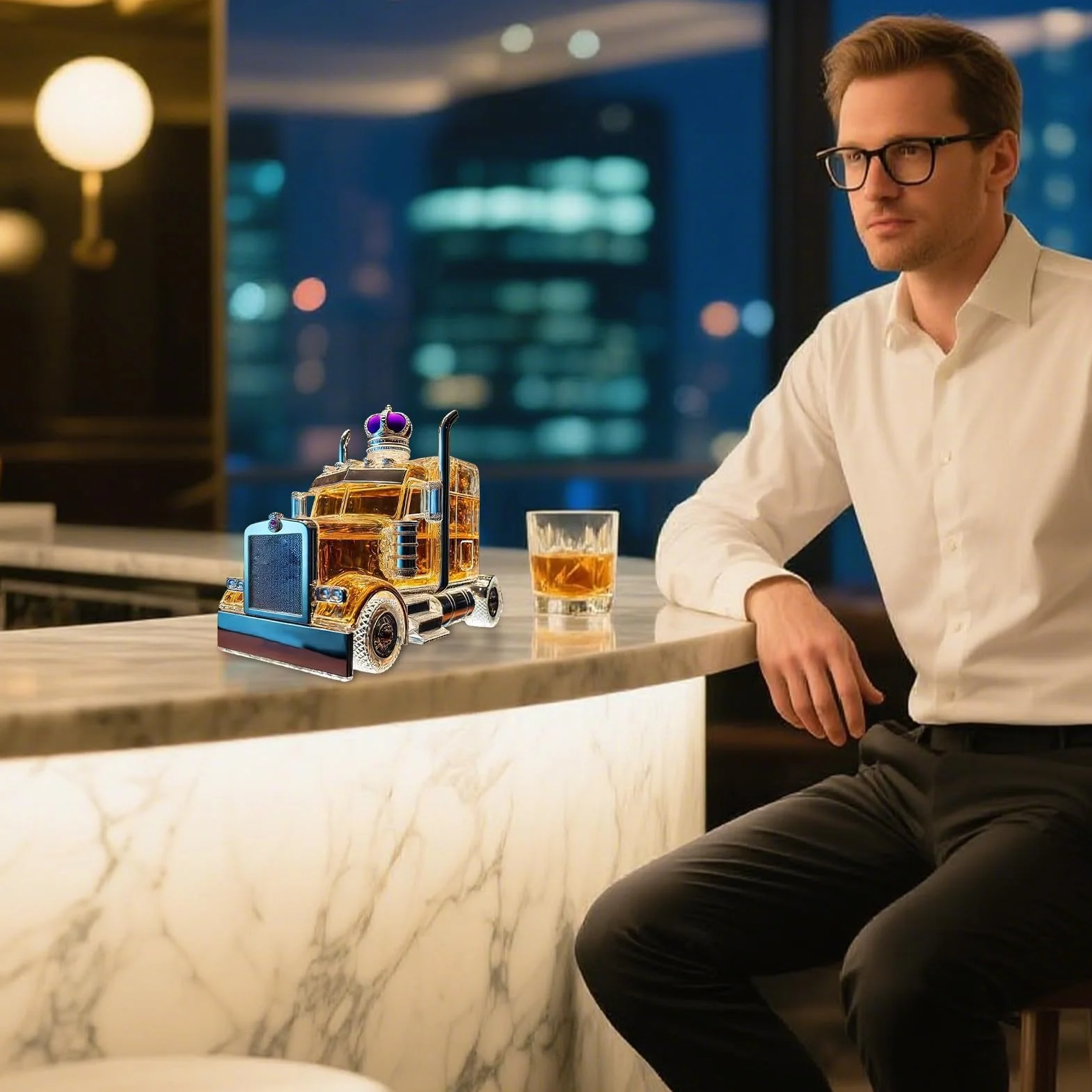 Butelka Whisky Na Pół Ciężarówek, Butelki Whisky W Kształcie Samochodu, Szklana Butelka Z Alkoholem Z Czapką, Fajny Prezent Kierowcy Ciężarówki, Zabawny Wystrój Baru Domowego, Wyjątkowe Urodziny Dl A