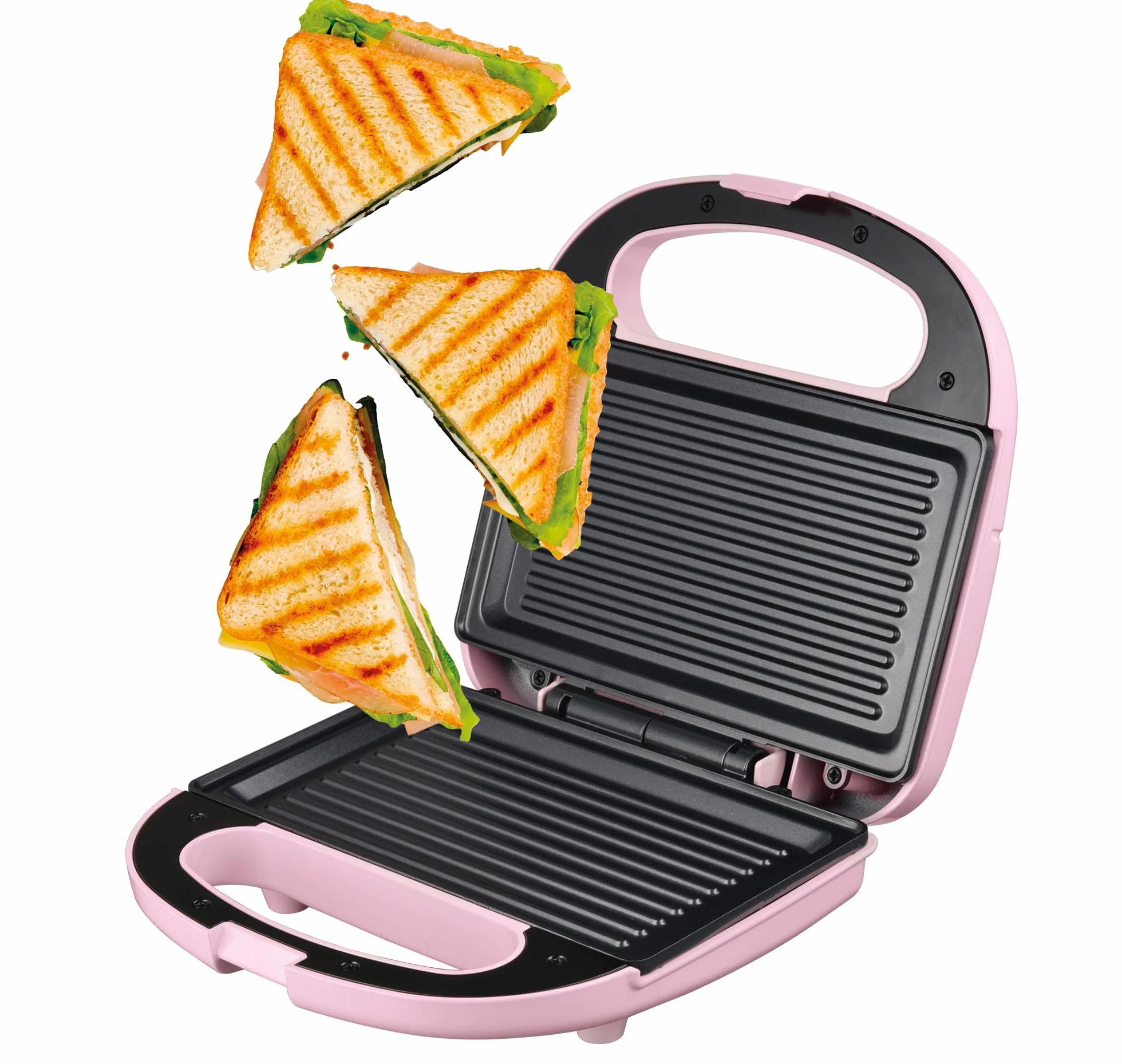 JOCCA Różowy Toster Grill 750W Nieprzywierające Płyty Grillowe Wskaźniki Świecące
