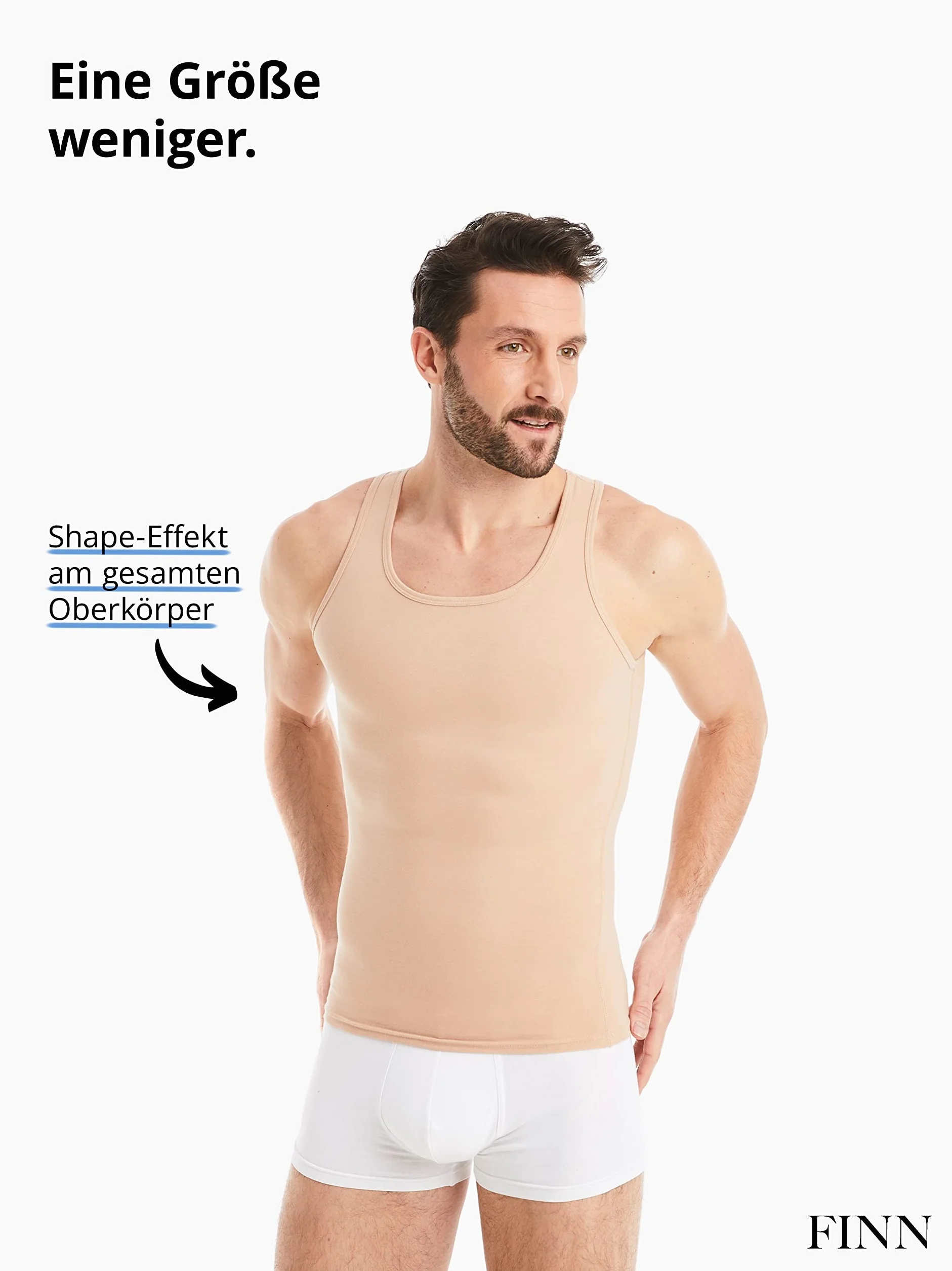 FINN Męska koszulka kompresyjna modelująca figurę z efektem wyszczuplającym brzuch - bez rękawów Shapewear Tank Top z bawełny - Body Shaper podkoszulek dla płaskiego brzucha