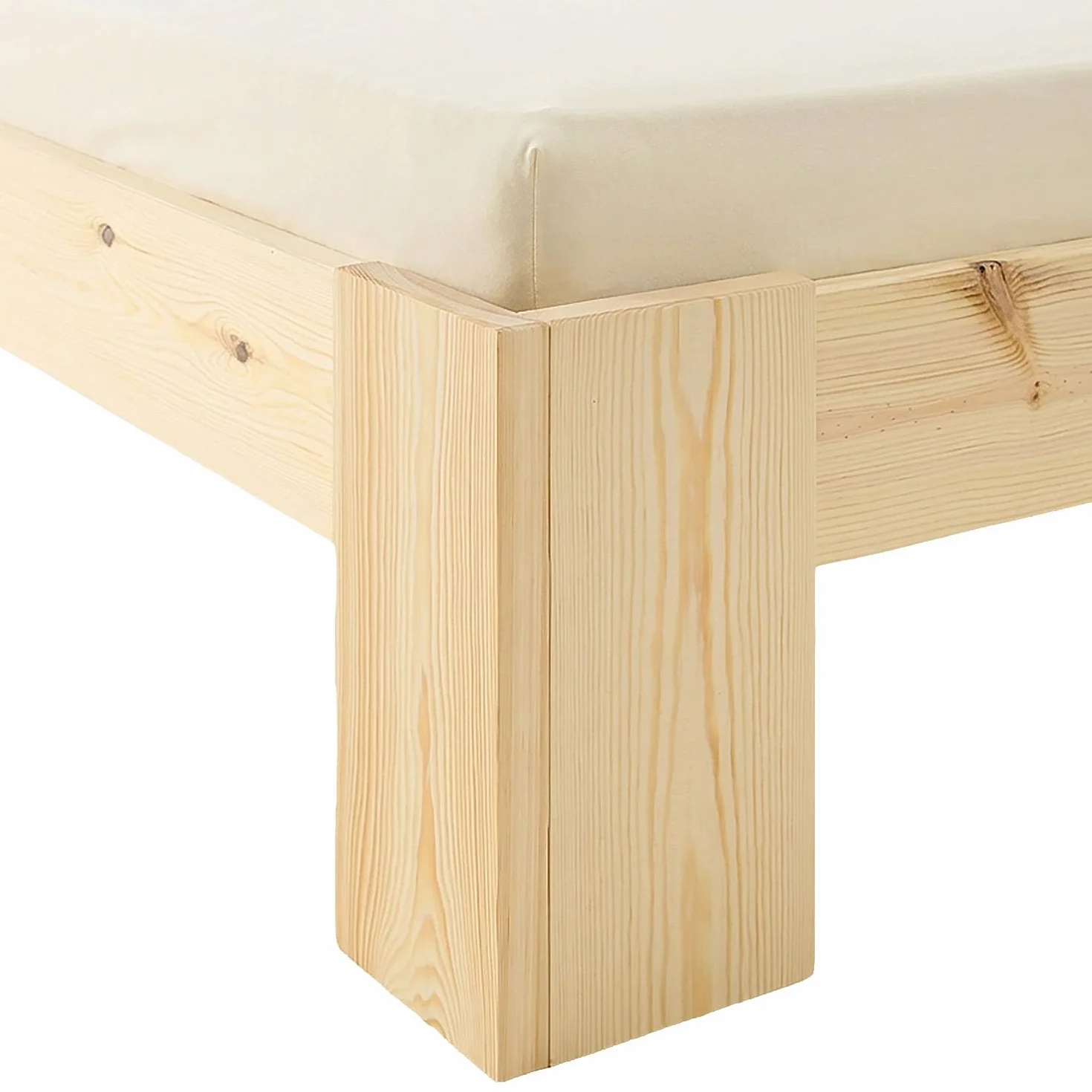 Łóżko drewniane 160x200 cm z drewna sosnowego z stelażem listkowym lite drewno