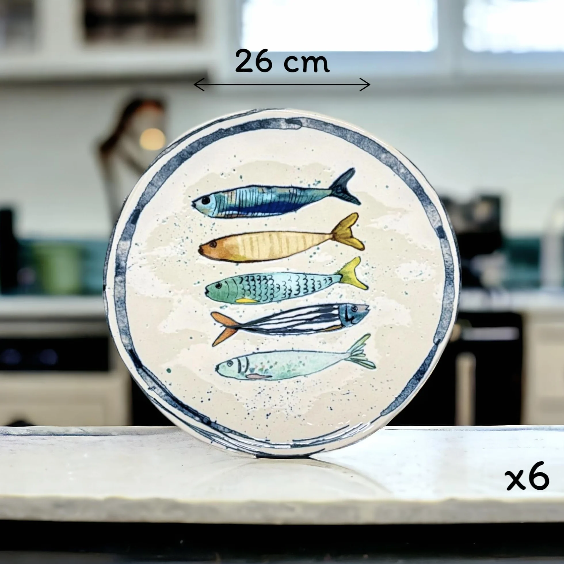 La Mediterranean 18 talerzy dla 6 osób talerze obiadowe deserowe do zupy 26 cm 20 cm
