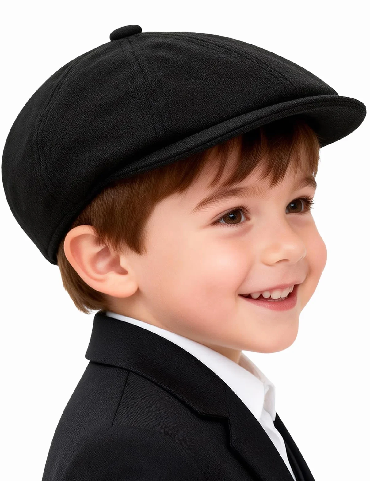 Mintgreen Dziecko Chłopiec Newsboy Czapka, Noworodki śledź Tweed Płaski Kapelusz Baker Boy