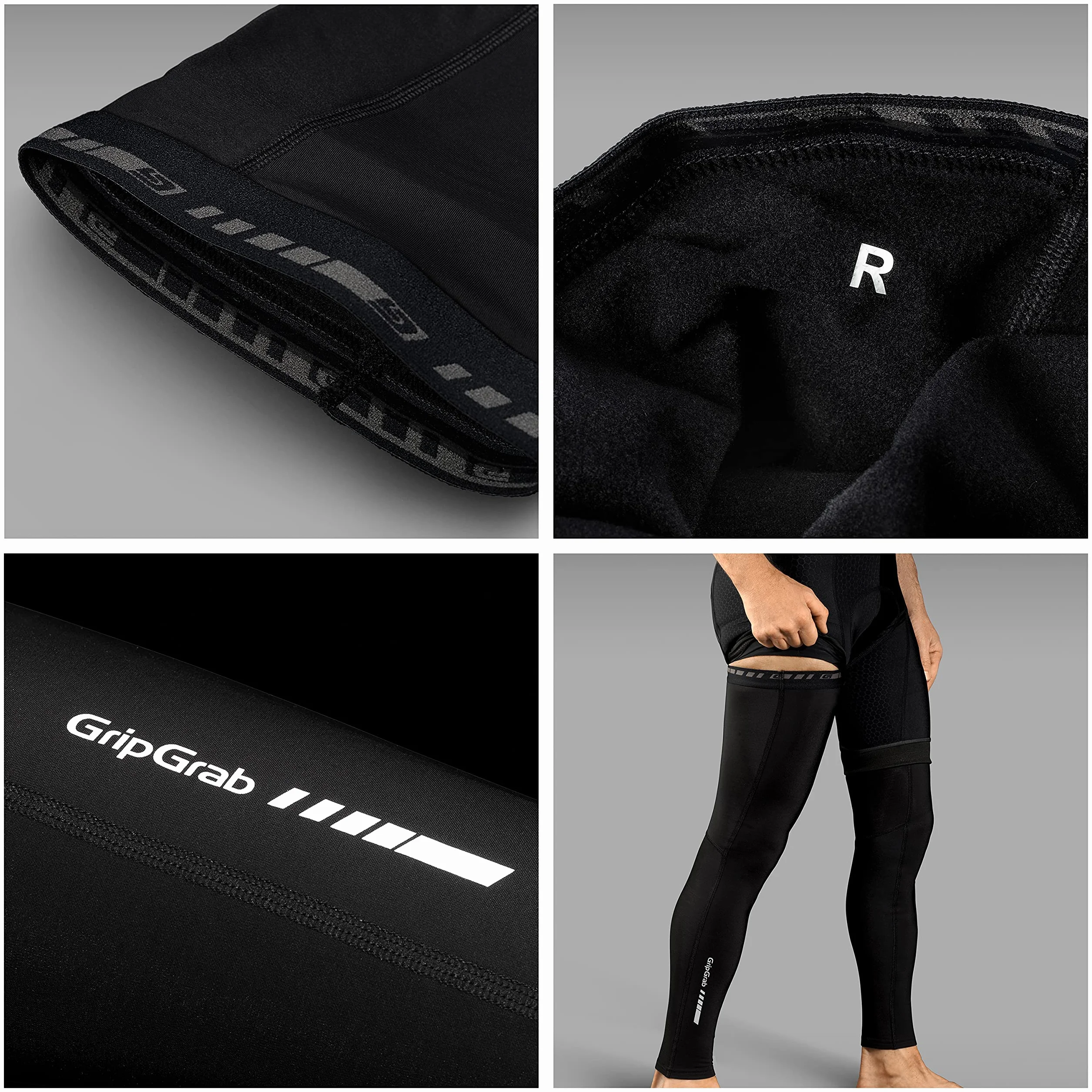 GripGrab Opaski na nogi Uniseks Gripgrab Classic Winter Fahrrad Beinlinge Rutschfeste Thermo Radsport Rennrad Gravel Mtb Beinwärmer Cycling Leg Warmers (1 w zestawie)