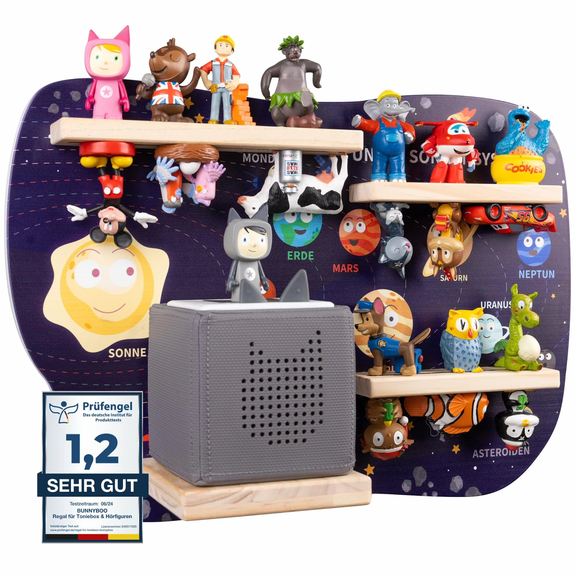 Bunnyboo Regał na Figurki Toniebox Astronauta na 32 Figurki