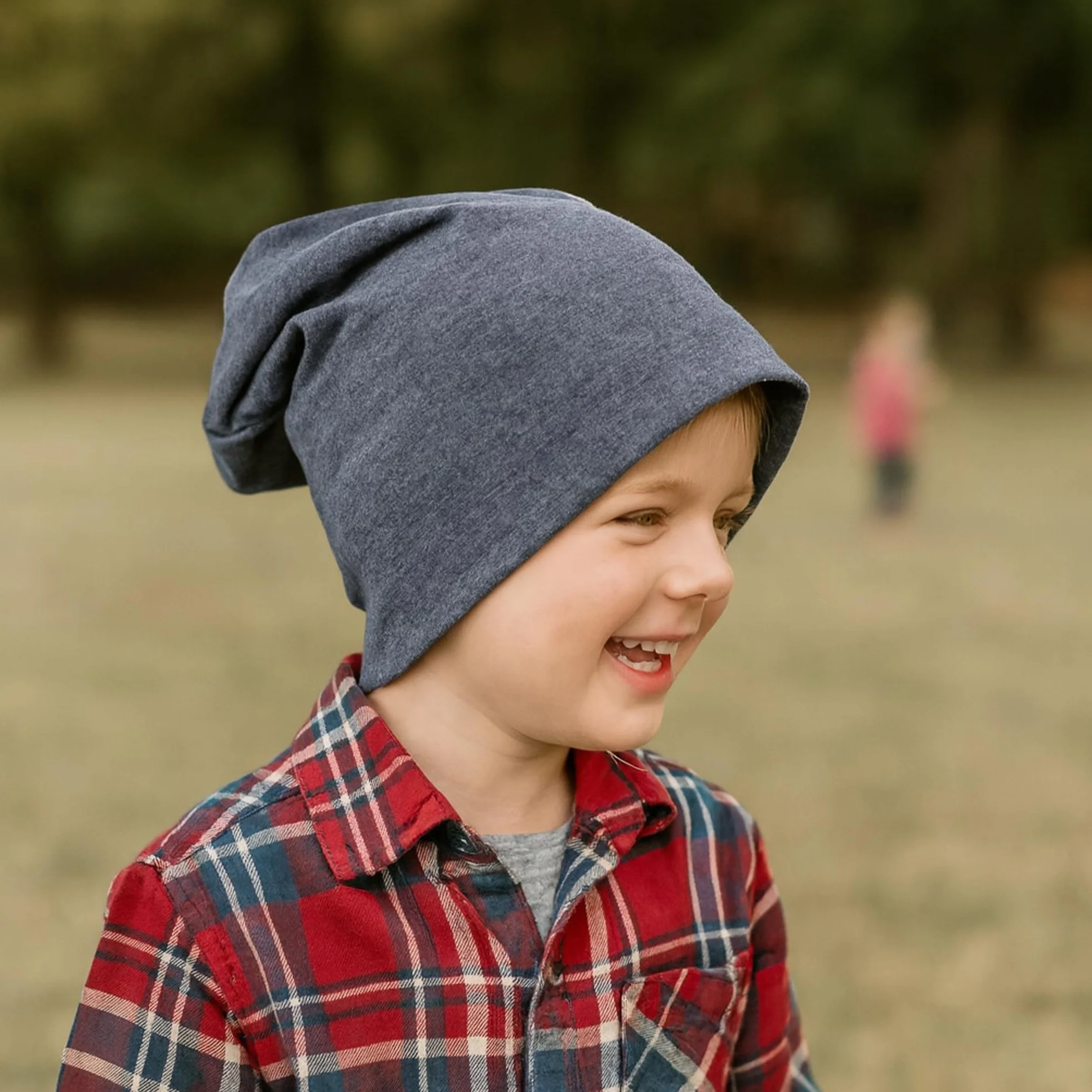 Czapka dziecięca typu Slouch Beanie Miobo, bawełniana, kolor pomarańczowy-48