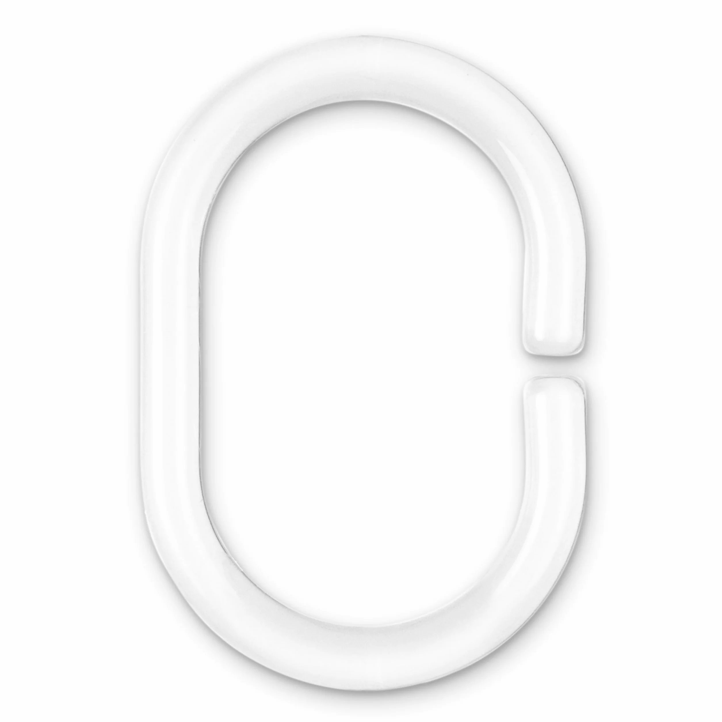 Pierścienie na Zasłonę Prysznicową, 12 sztuk, przezroczyste, Ø 46 x 29 mm wewnątrz, do drążków prysznicowych, przezroczyste pierścienie na zasłonę prysznicową, haczyk prysznicowy C-ring łazienka