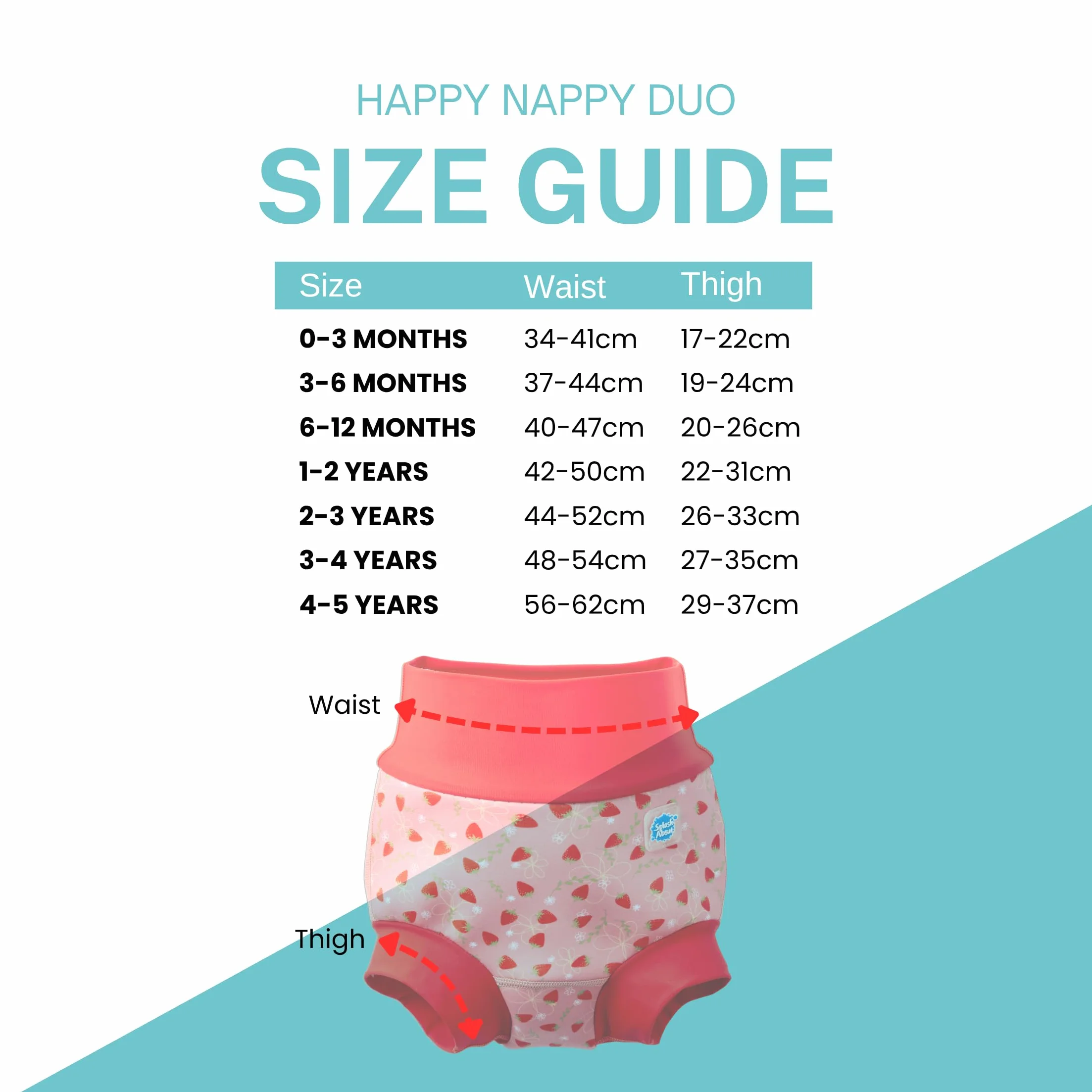 Splash About Happy Nappy Duo, pieluszka do pływania wielokrotnego użytku, Pole truskawkowe, 12-24 miesi?cy
