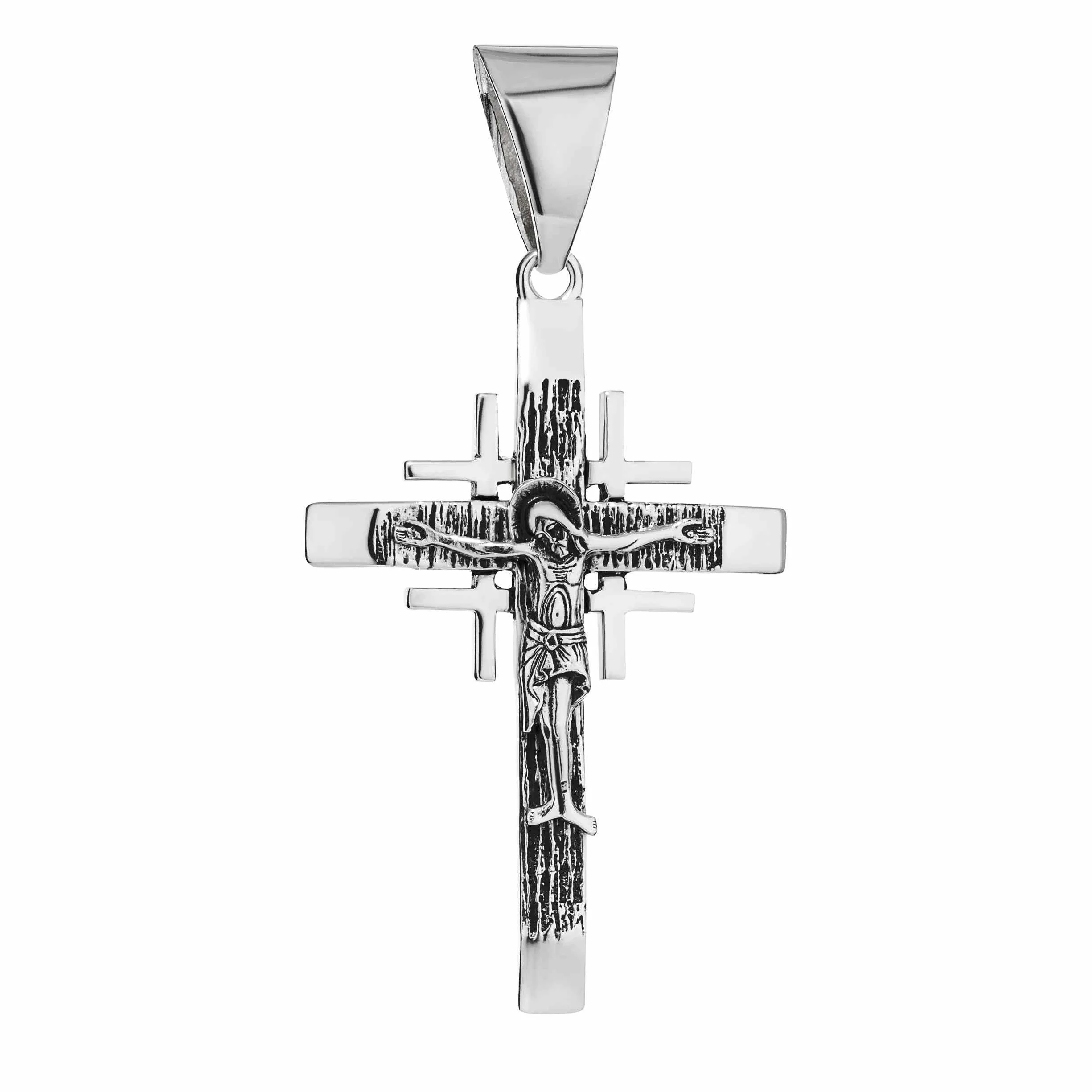 NKlaus Exquisiter zawieszka do łańcuszka ze srebra próby 925, krucyfiks, 50 x 34 mm, elegancja w szczegółach 15471, Srebro