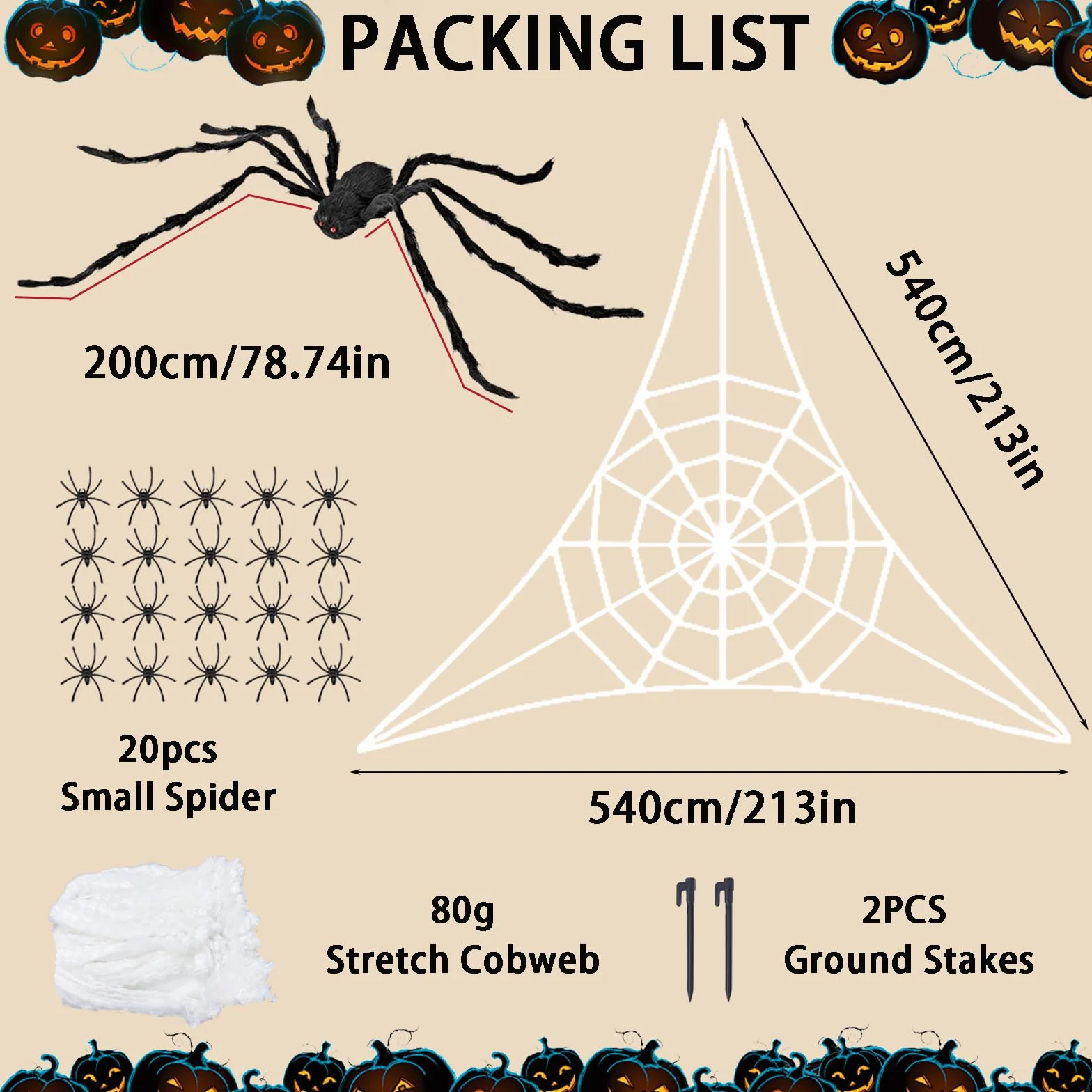 Halloween pajęczyna dekoracyjna na zewnątrz