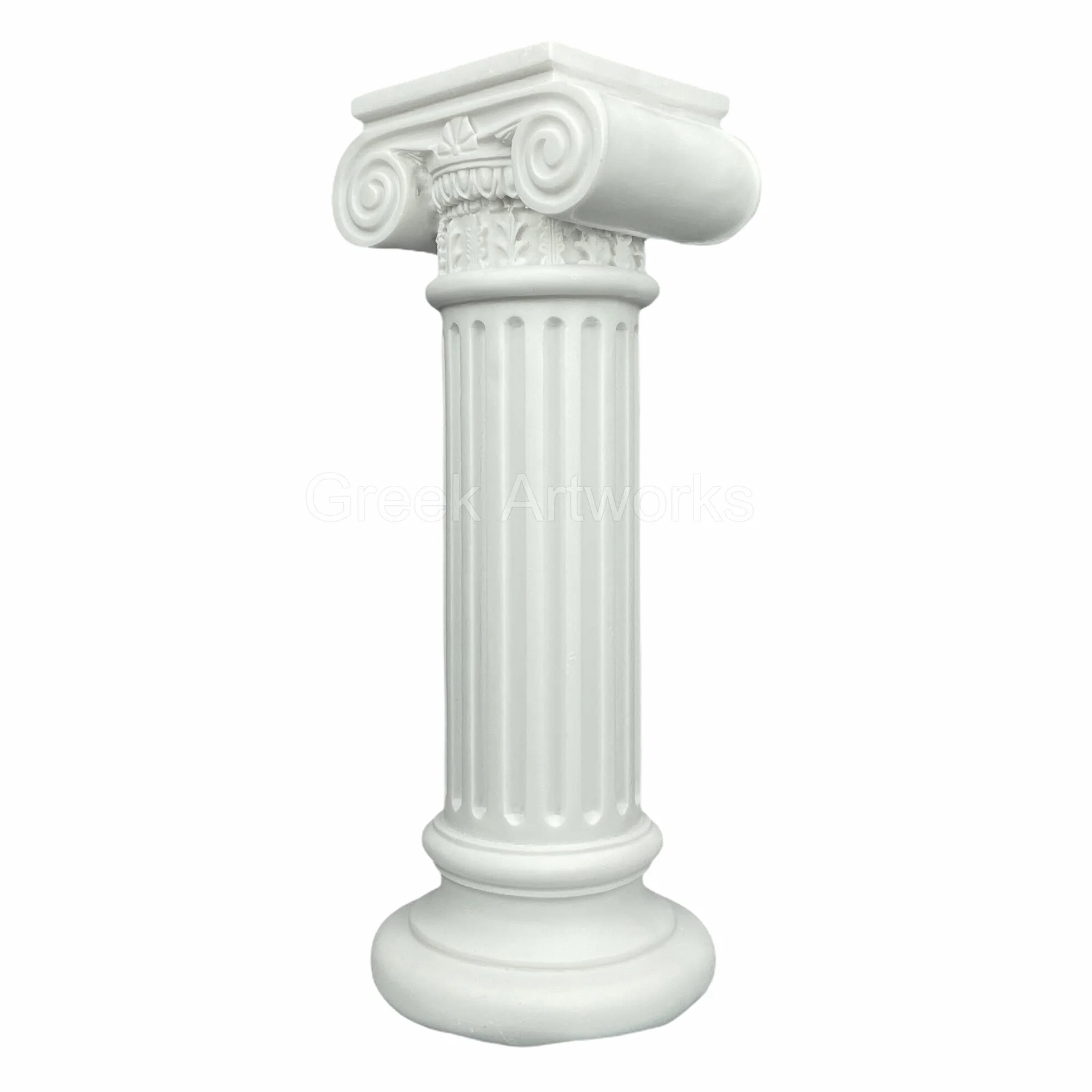 Ręcznie robiona kolumna jonowa grecka rzymska architektura rzeźba wystrój domu biały 39 cm