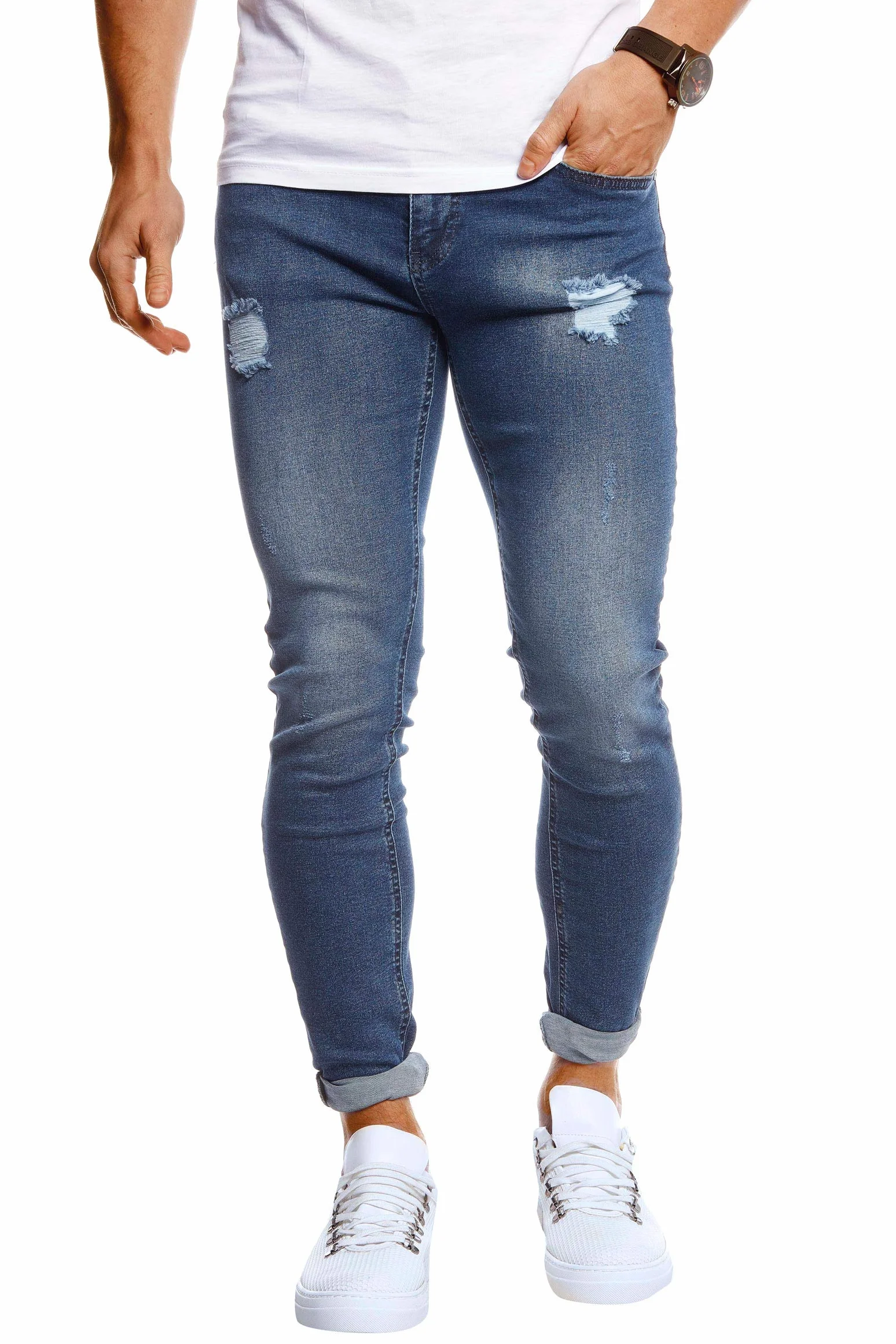 Leif Nelson Męskie dżinsy Slim Fit Stretch spodnie jeansowe dla mężczyzn LN1006