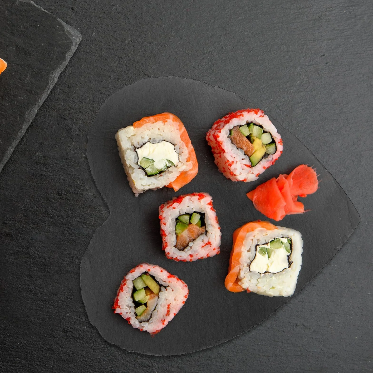 TNSLAND 2 sztuki płyty łupkowe 20 x 20 cm, tablica z łupka do opisania, talerze do serwowania sushi