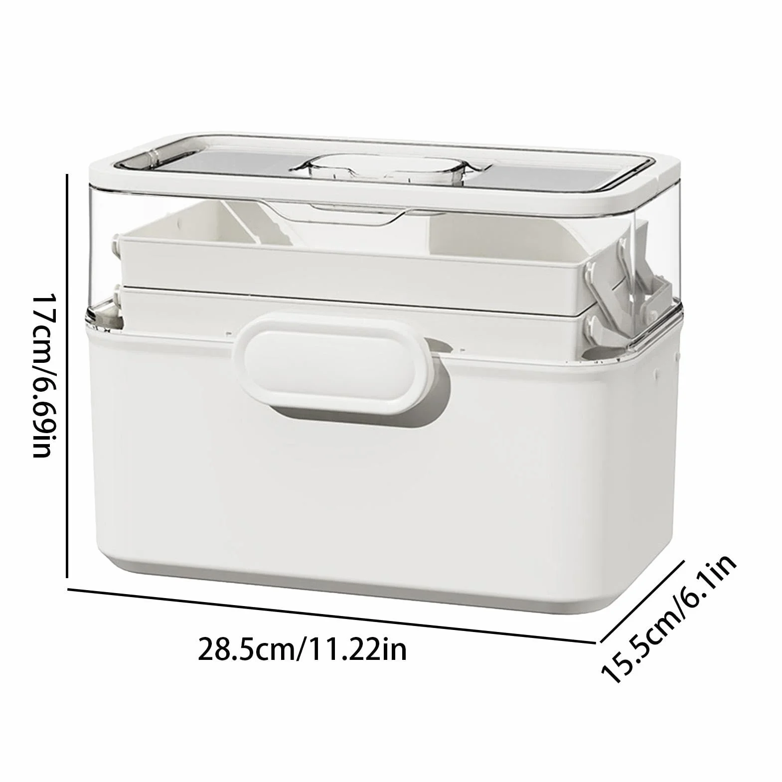 Medicine Organizer 3 Tier Storage with Tray, Compact Home Medicine Cabinet for Pills and Daily Necessities