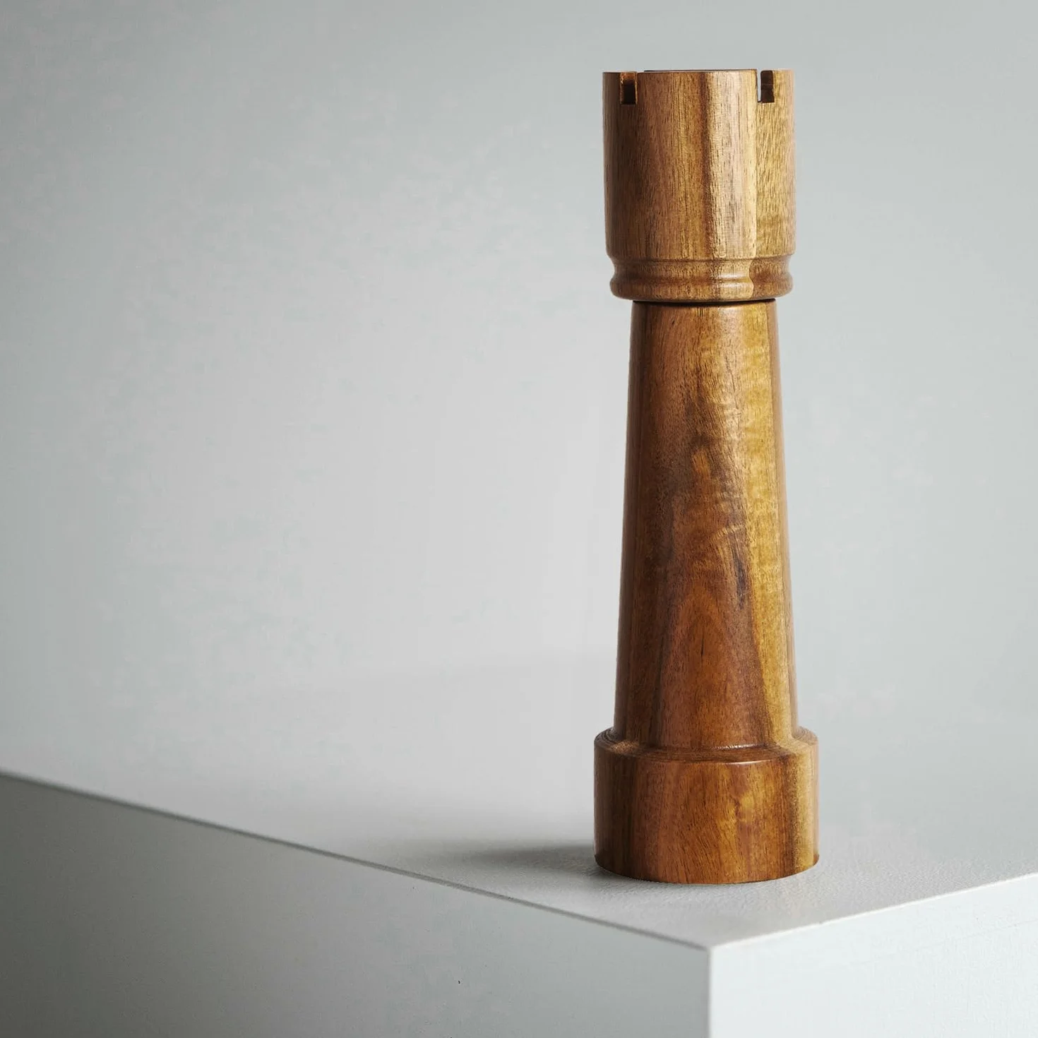 Młynek do Soli i Pieprzu Drewniany Design Szachownica 20cm Ceramiczny Mechanizm