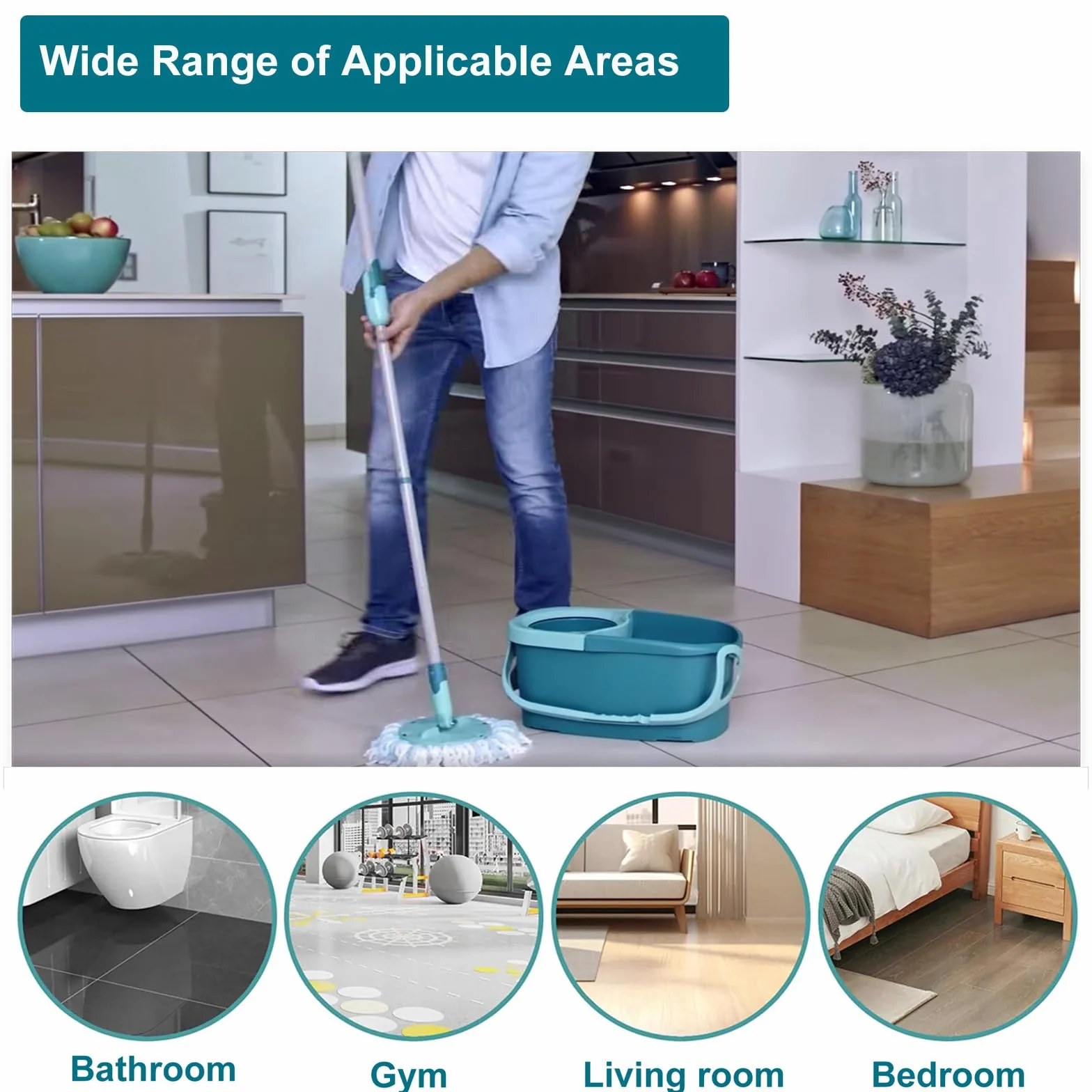 Leifheit Clean Twist Disc Mop Microset 5 sztuk wymiennych głowic 2-włóknisty system okrągłe części zamienne