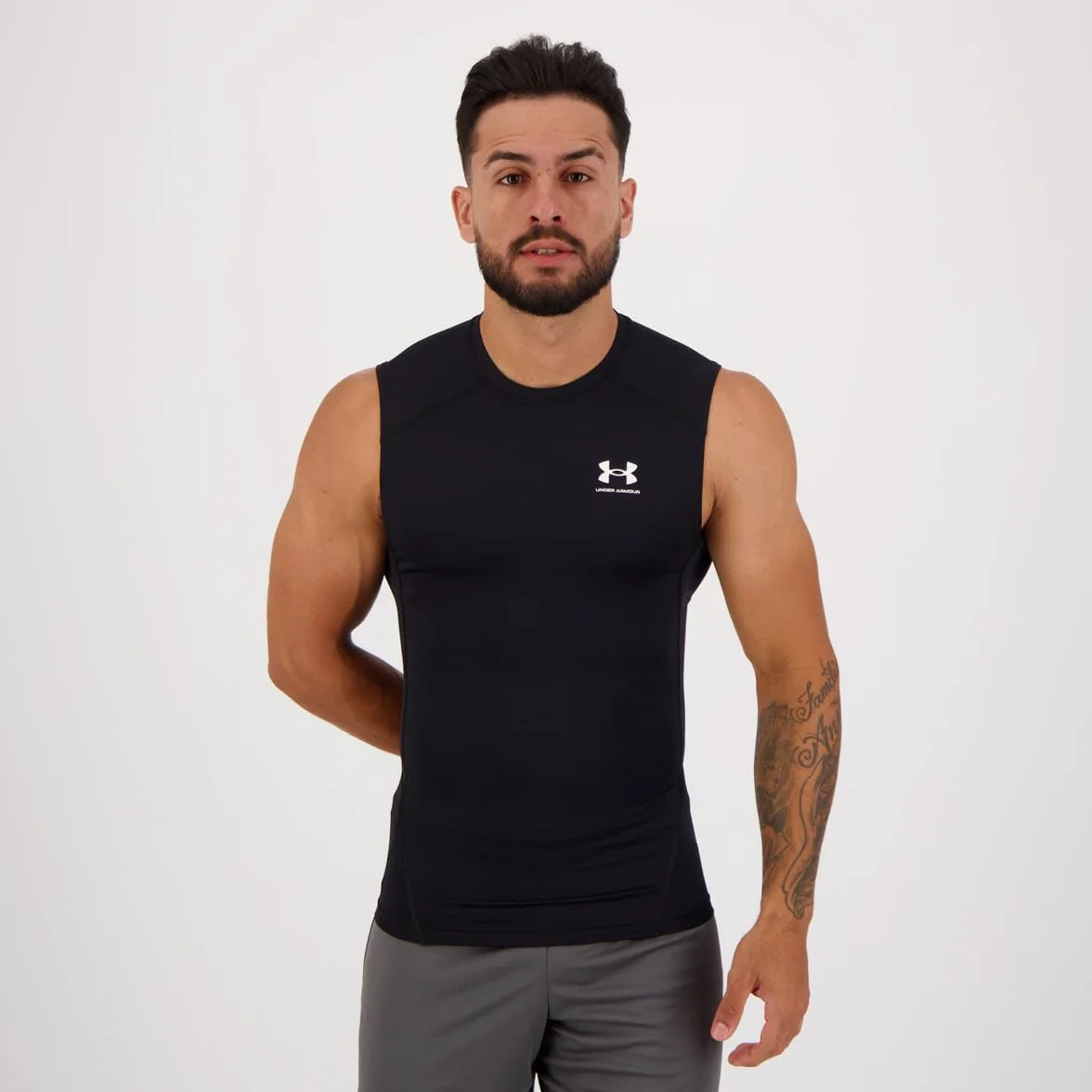 Under Armour Mężczyźni Heatgear Bezrękawnik Sportowy, Biały/Czarny, M