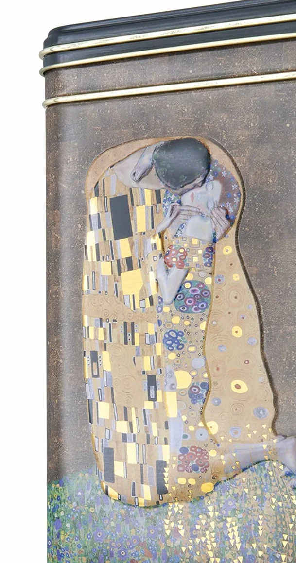 Fridolin Metalowa Puszka na Kawę z Zamknięciem Gustav Klimt Pocałunek