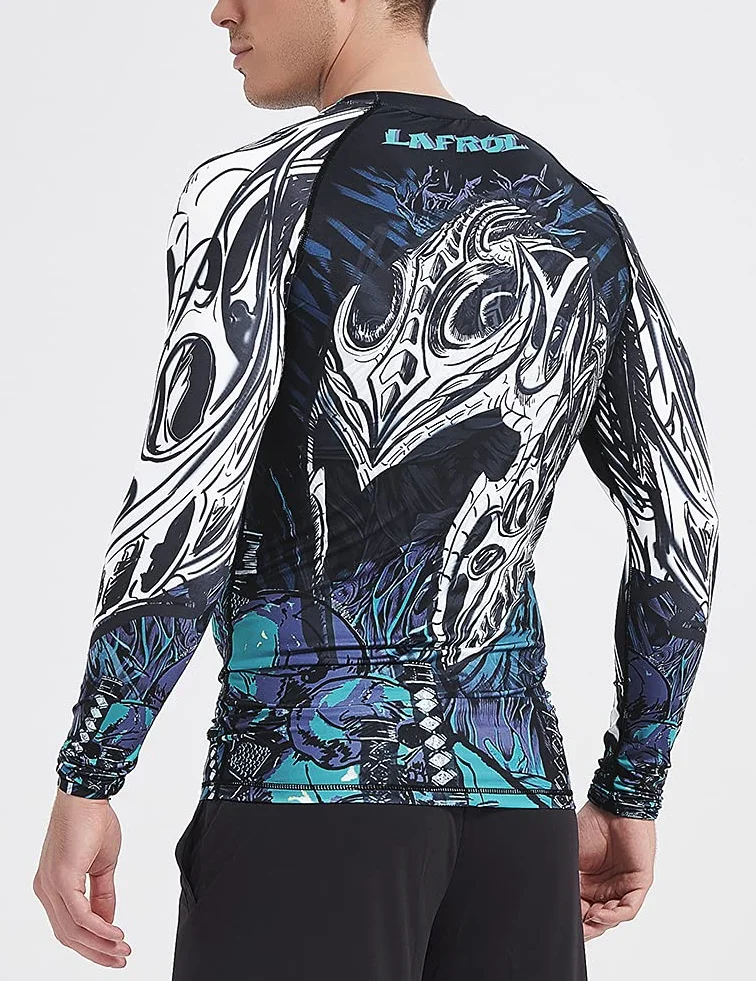 LAFROI Męska koszulka kompresyjna z długim rękawem UPF 50+ Baselayer Performance Rash Guard-CLY08