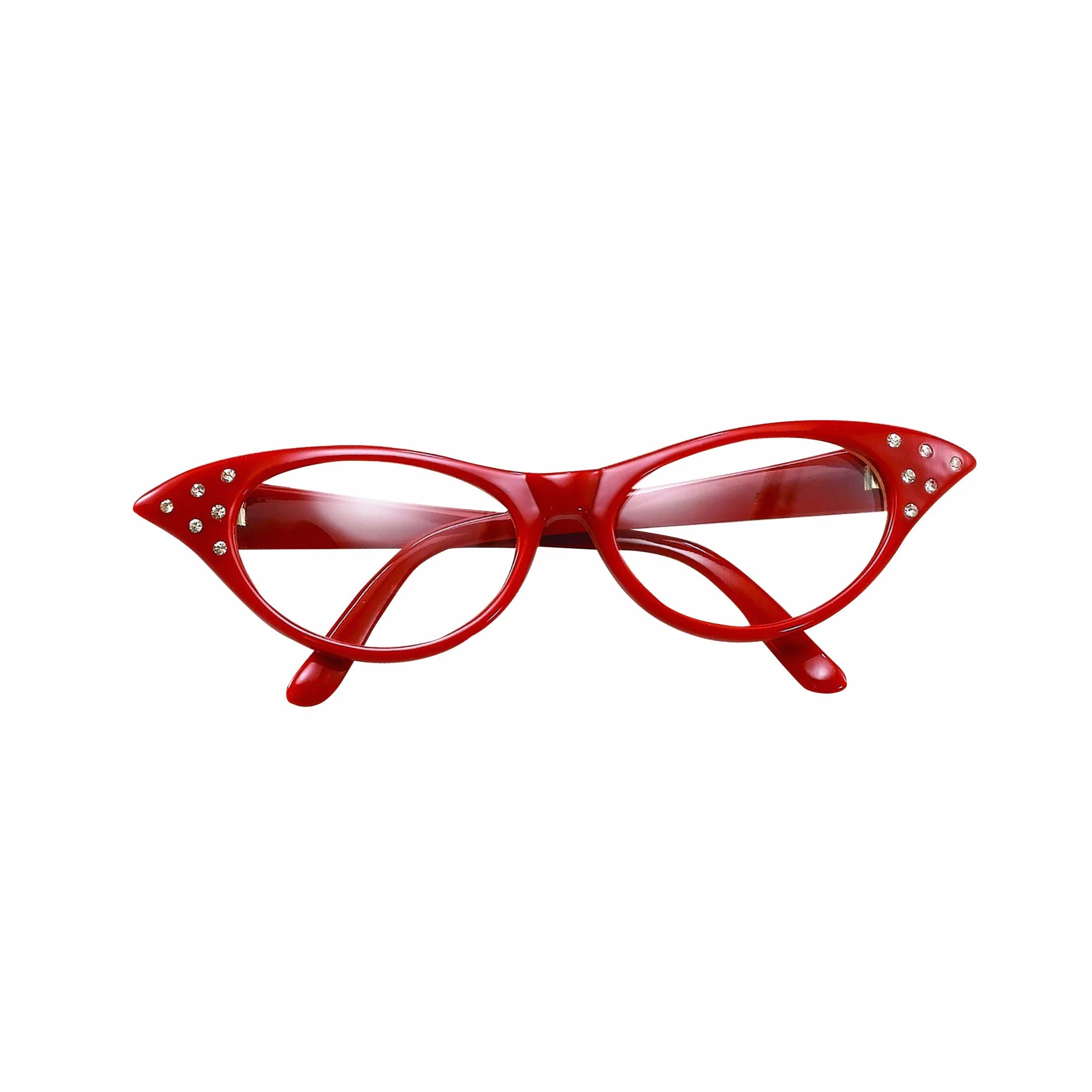 Bristol Novelty BA142R okulary w stylu lat 50., czerwone, damskie, rozmiar uniwersalny