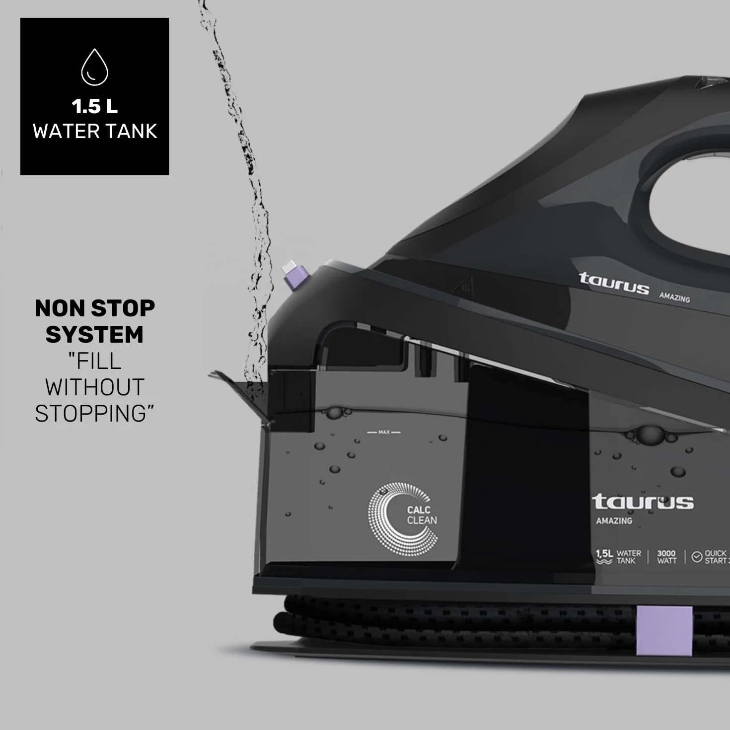 Taurus SSD3002 Centrum prasowania 3000W 7 bar para 130g/min 400g/min ceramiczna