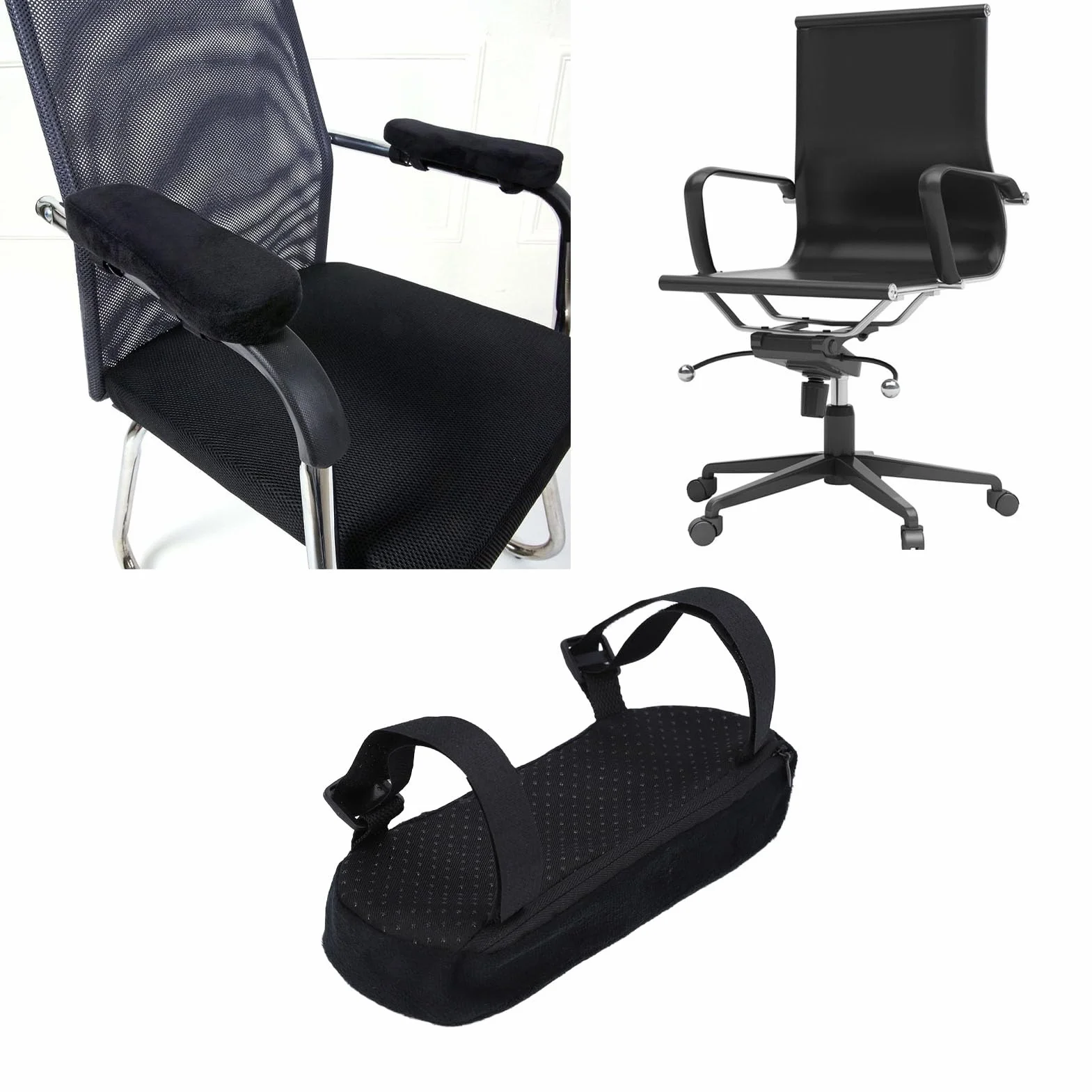 Poduszka na łokieć Krzesła, Nakładki na Podłokietniki Krzesła 4 szt. Miękka Pianka Ergonomiczna do krzeseł do Gier (BLACK)
