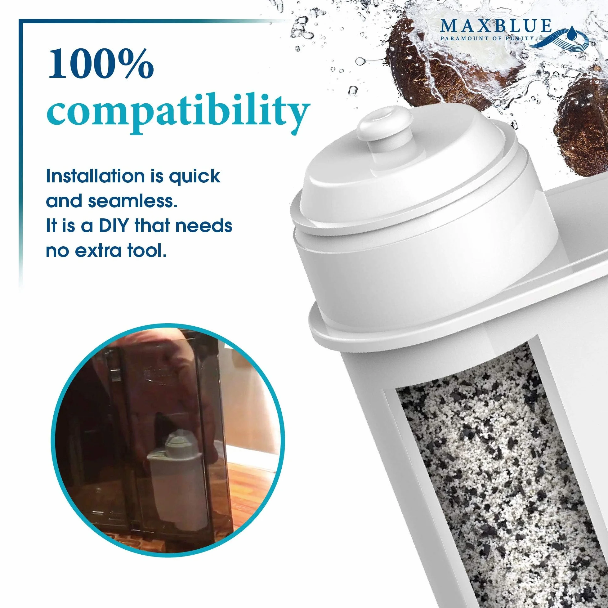 Maxblue TÜV SÜD Certyfikatem Filtr do Kawy, Zamiennik dla Brita Intenza, 1016723, 575491, Bosch TCZ7003, TZ70003, TCZ7033, 467873, Pasuje do Ekspresu do Kawy Siemens, Bosch, Neff, Gaggenau (4)