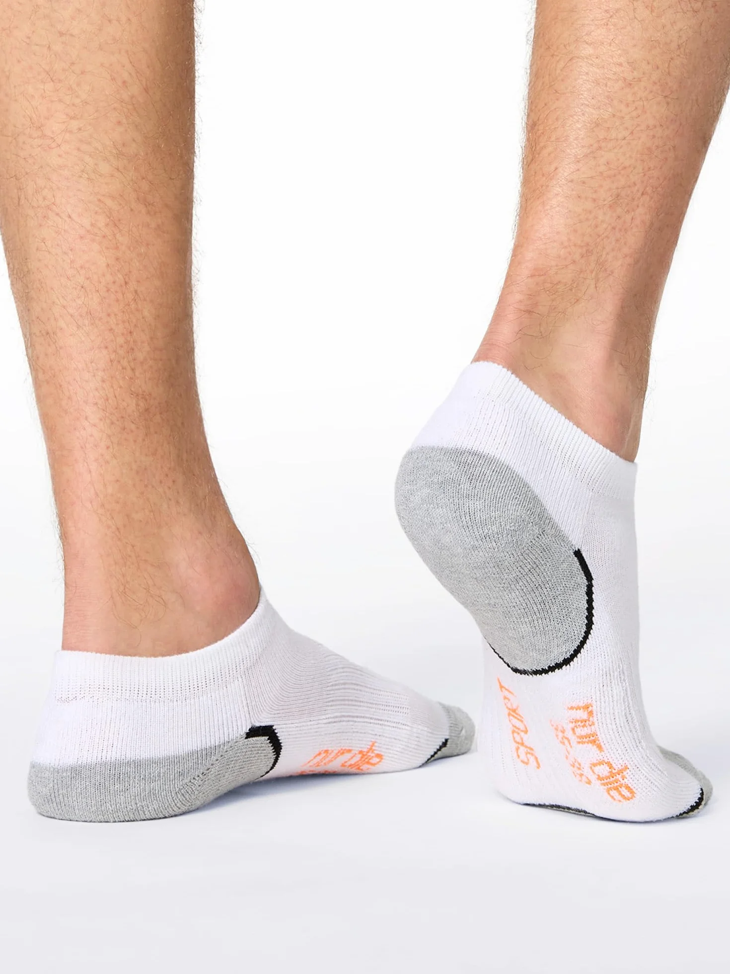 Tylko 3-pak sportowych sneakersów sportowych z oddychającej bawełny, krótkie skarpety sportowe z wyściełaną podeszwą dla mężczyzn, biały, 39-42 EU
