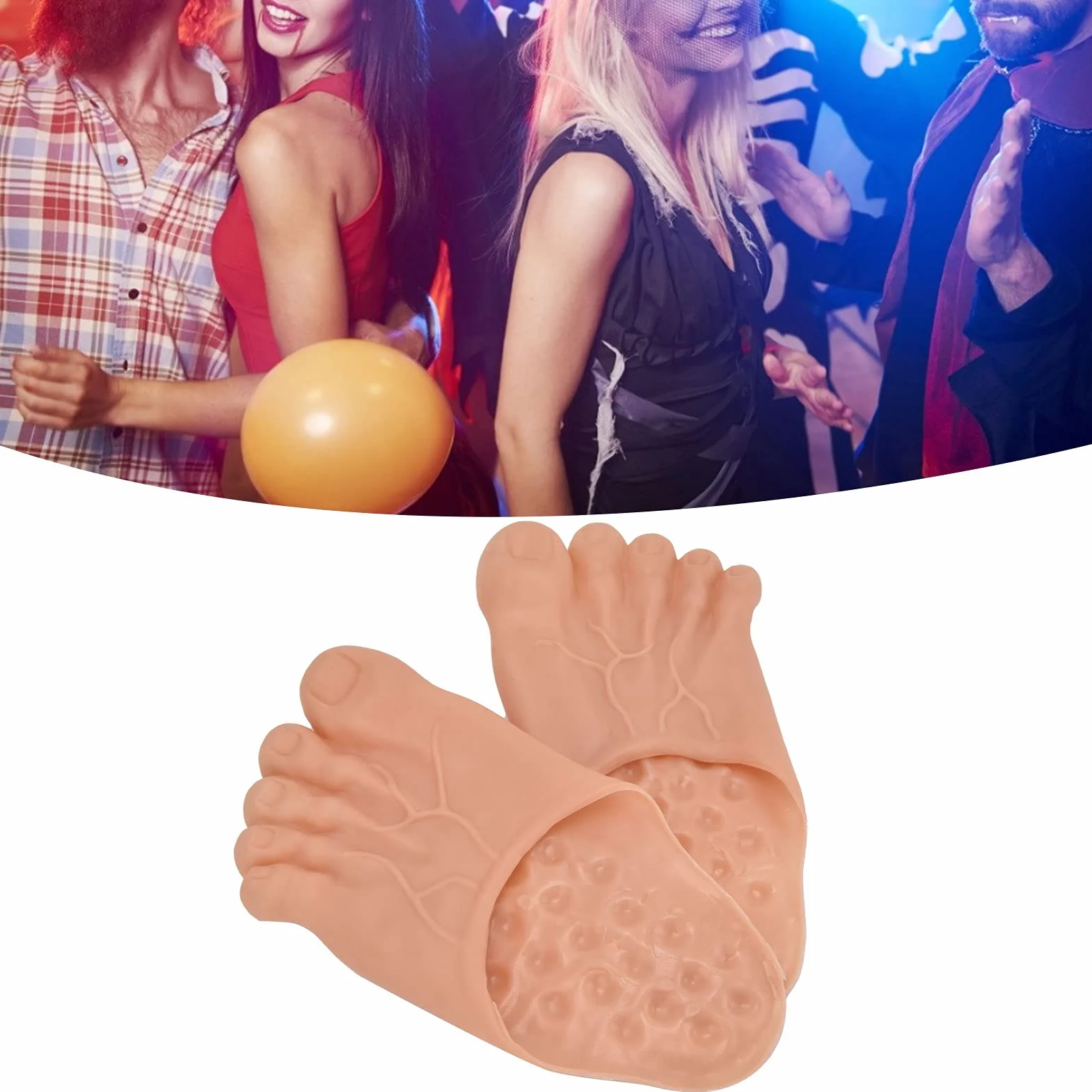 1 Para Hulk Green Giant Stóp Kapcie Skarpetki Halloween Rekwizyty Kostium Cosplay na Halloween Rekwizyty na Impreza z Okazji Halloween(W kolorze cielistym)