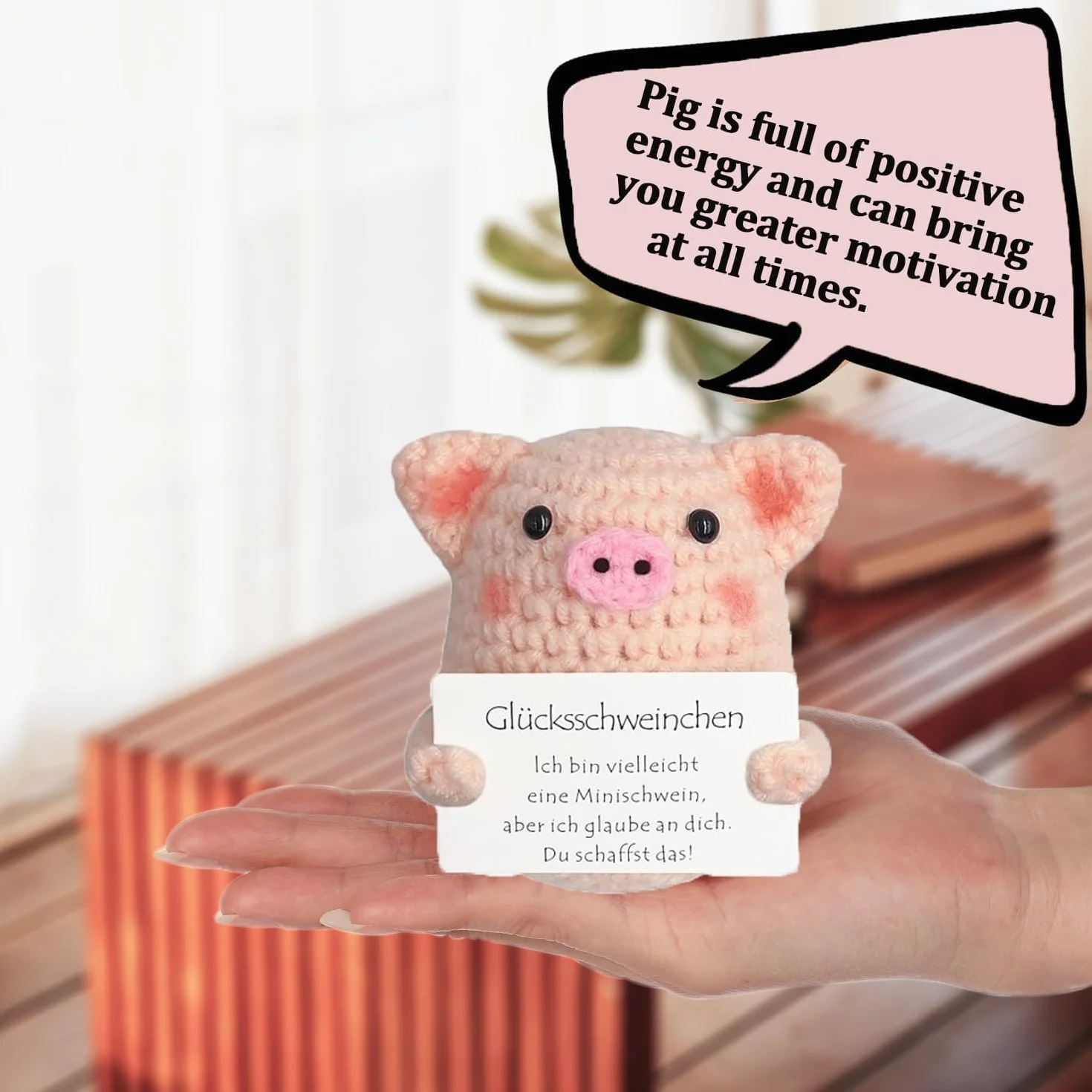 Pocket Hug świnka srebrny talizman szczęścia prezent na szczęście