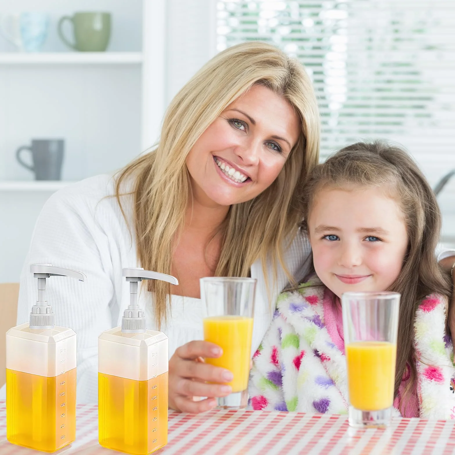 Dozownik syropu z pompką do butelek 500 ml i 1000 ml, biały, 8 węży