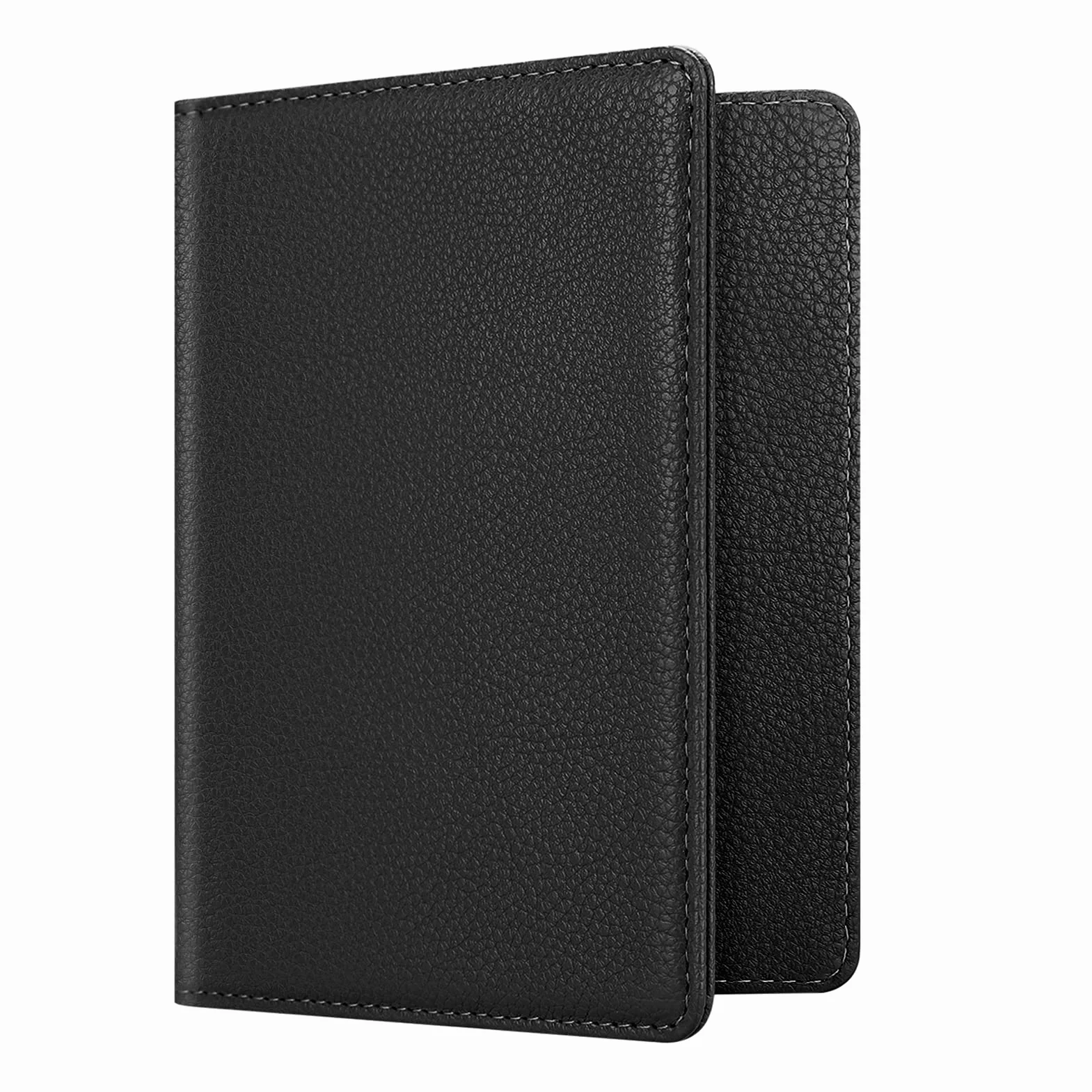 Fintie Etui ochronne na paszport, książeczkę szczepień, wysokiej jakości etui ze sztucznej skóry, organizer podróżny z blokadą RFID, na karty kredytowe, dowód osobisty, dokumenty podróżne, czarny