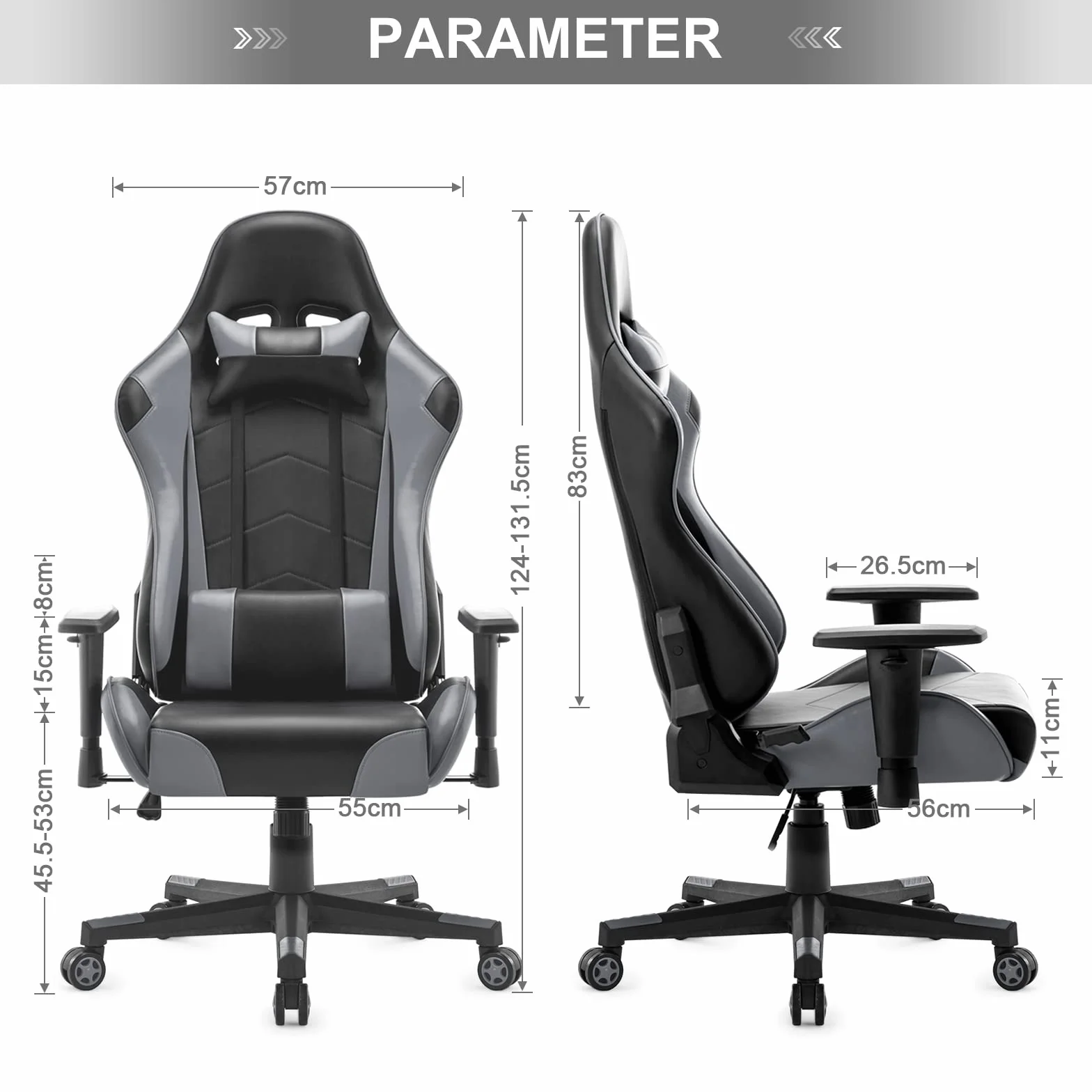 IntimaTe WM Heart Ergonomiczne krzesło gamingowe z regulowanym oparciem i podłokietnikami, obrotowe skórzane