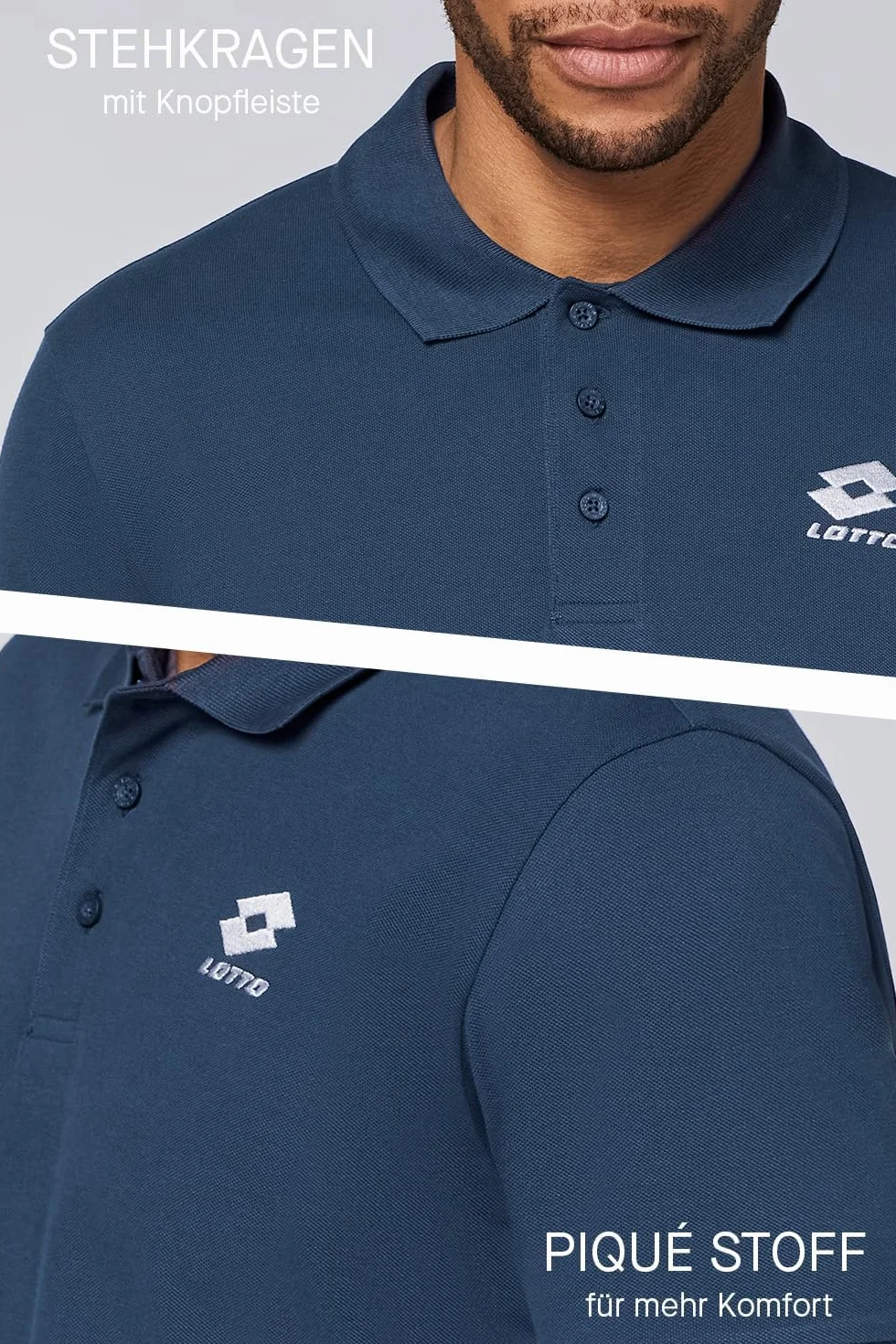 Lotto koszulka polo męska bawełniana, czarna lub niebieska, z krótkim rękawem, zestaw 2 szt., rozmiar L–5XL, elegancka koszulka polo męska z wyszywanym logo, klasyczna i wygodna, oddychająca
