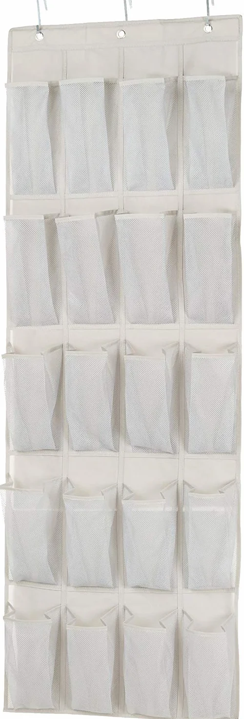 Amazonbasics Organizer na Buty, Metal, Beżowy, ‎6,2 x 50,29 x 172,97 cm | Over-the-Door, 20