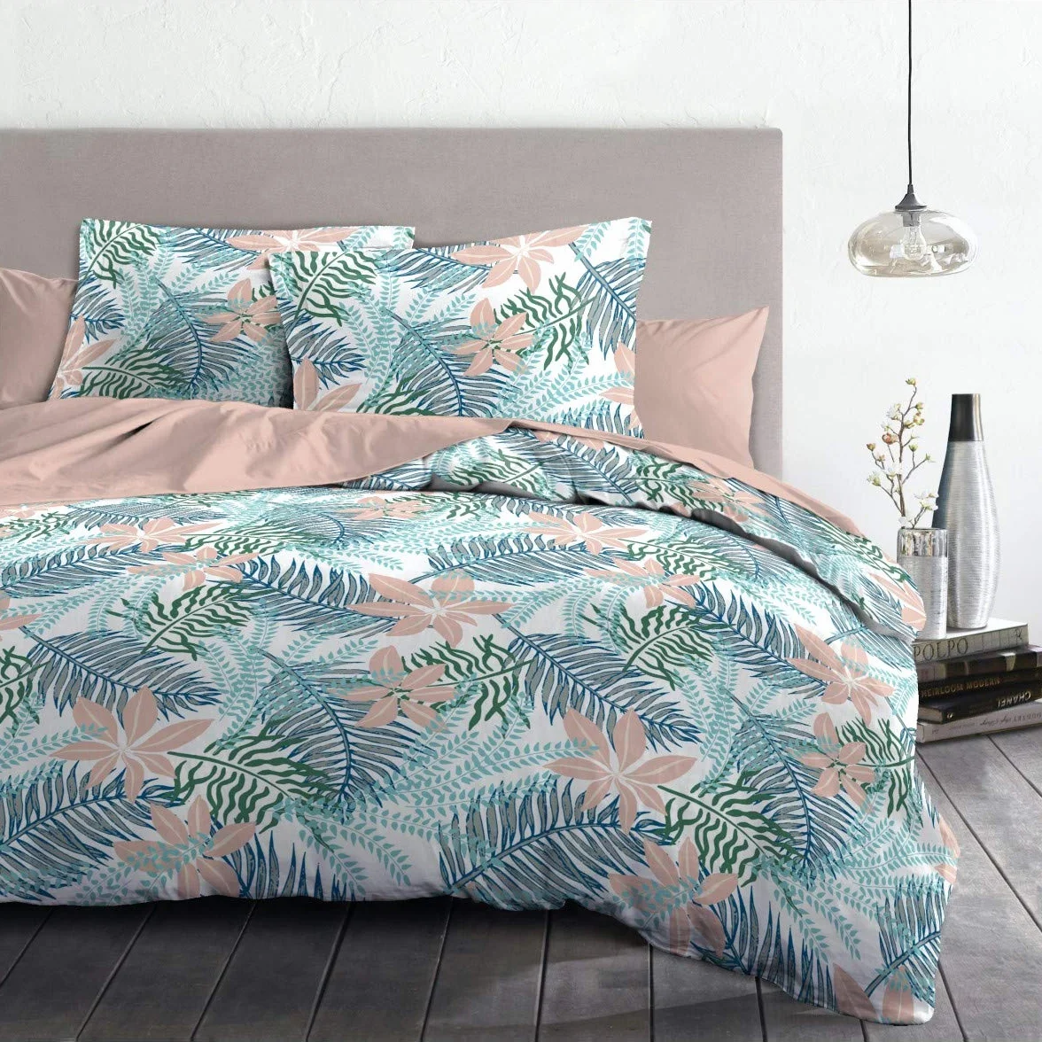 Home Linge Passion Poszwa na kołdrę, 3-częściowy, 100% bawełna, 57 nici/cm², 240 x 260 cm, Amazonie Pastel