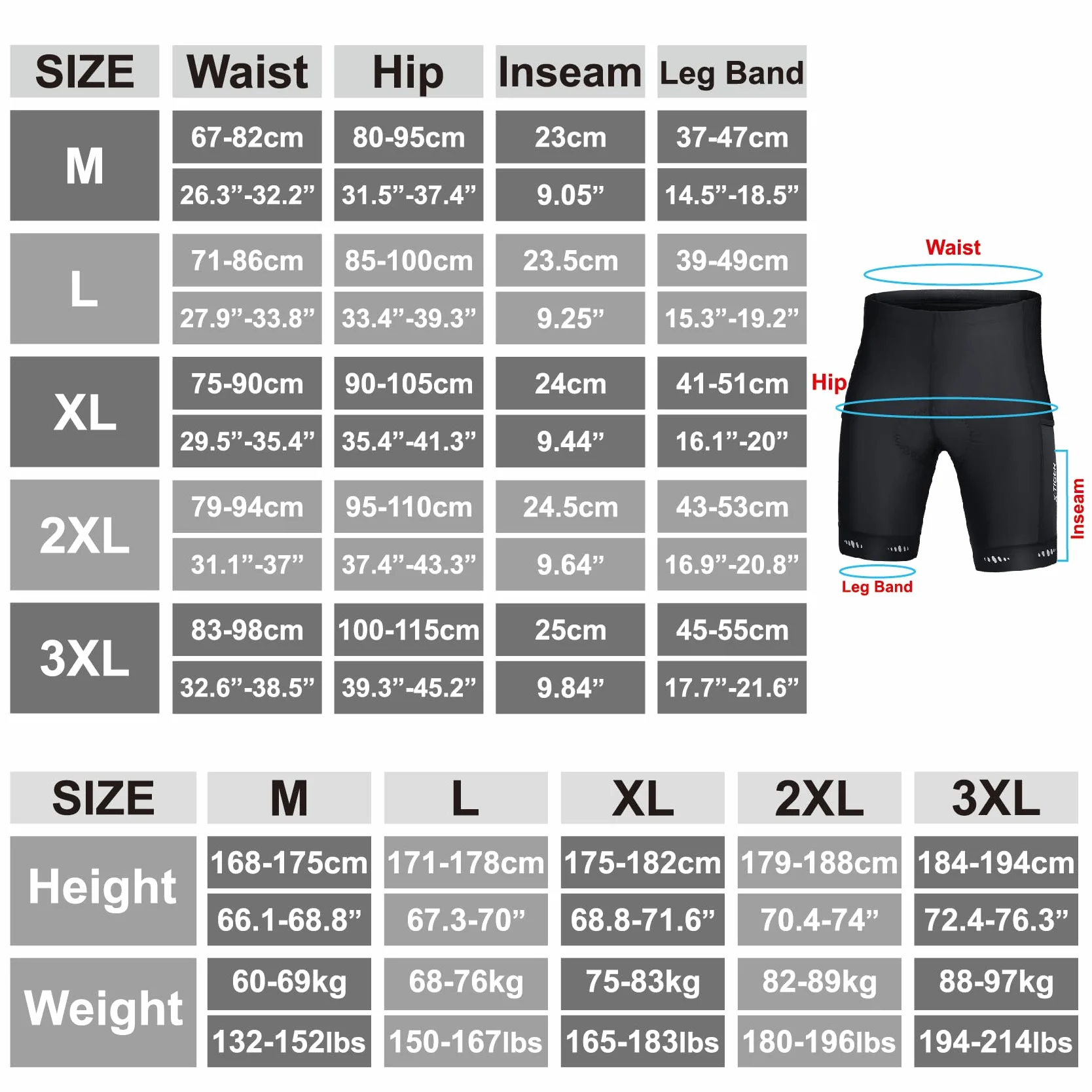 X-TIGER MTB Kolarstwo Męskie 5D Żelowe Wyściełane Spodenki Rowerowe Rower Męskie Oddychające Szybkoschnące Z 3 kieszeniami