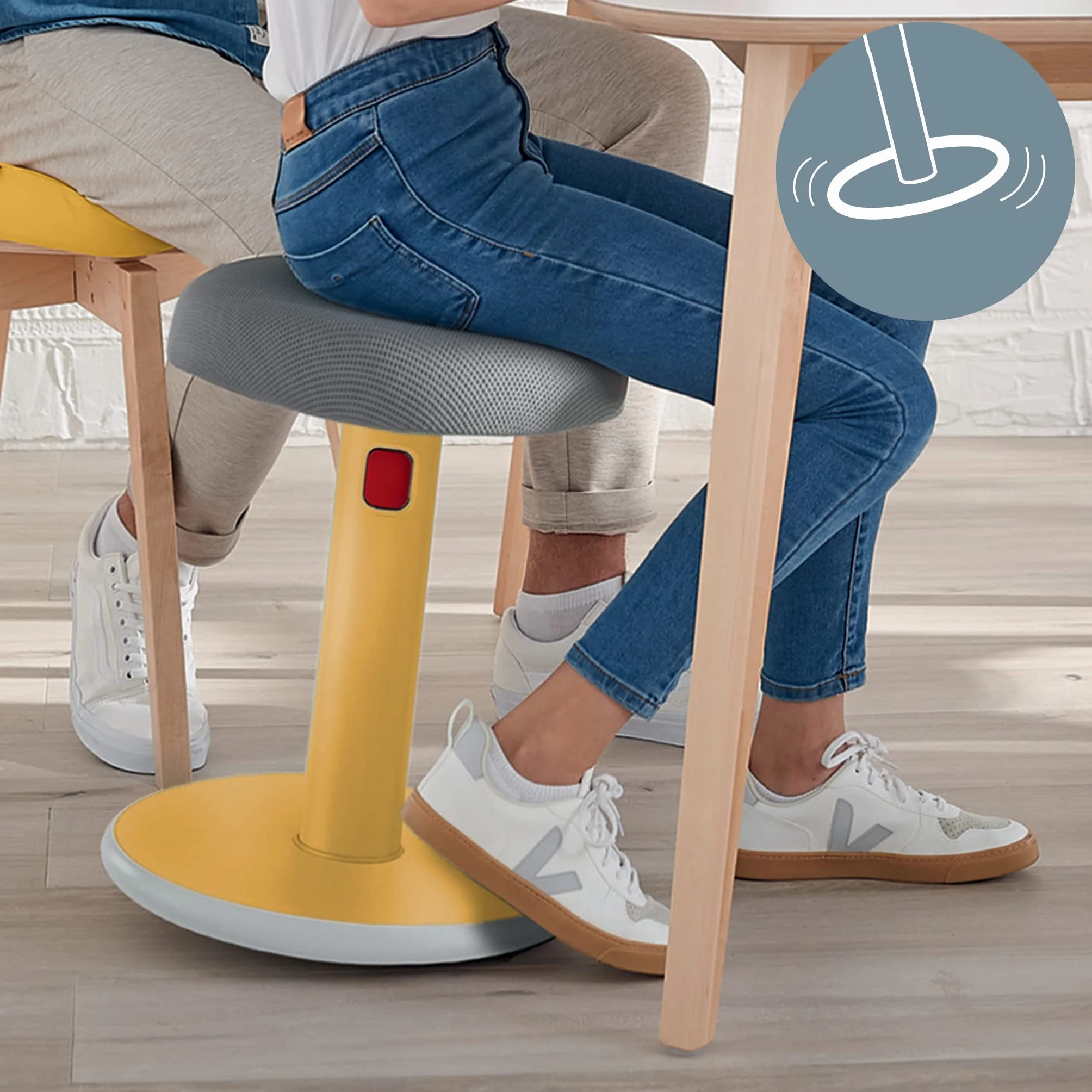 Leitz Ergo Cosy Stołek Żółty Szary 46–79 cm