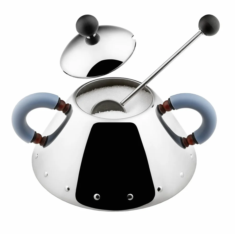 Alessi 9097 cukiernica ze stali nierdzewnej niebieska średnica 10,5 cm