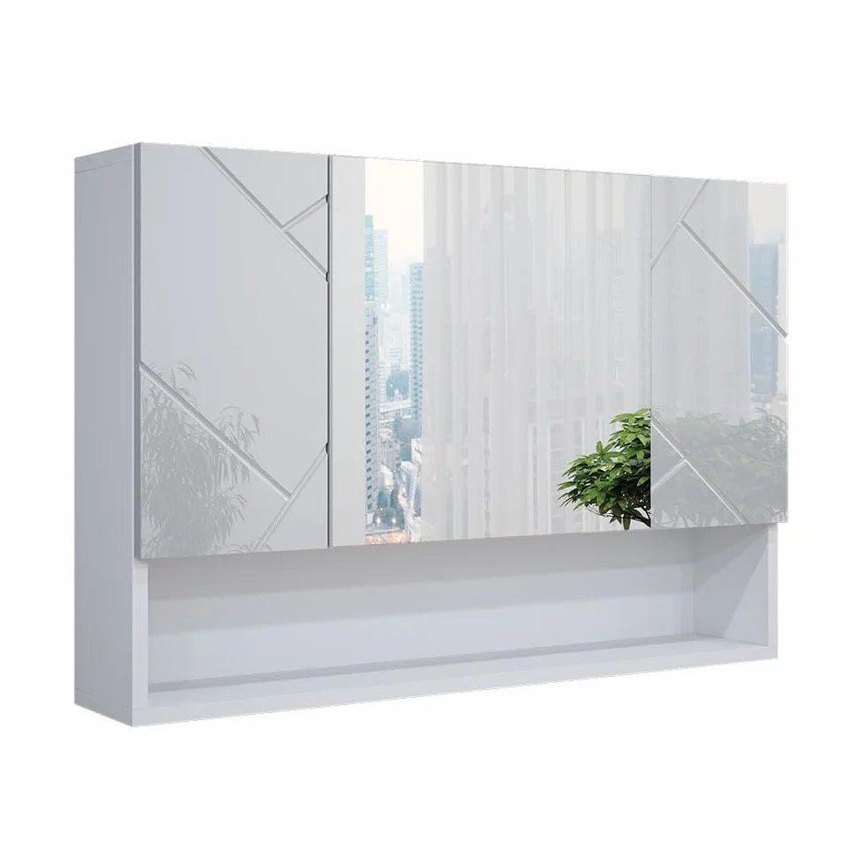 Vicco Szafka z lustrem w łazience "Irma", Biały wysoki połysk, 80.1 x 55 cm