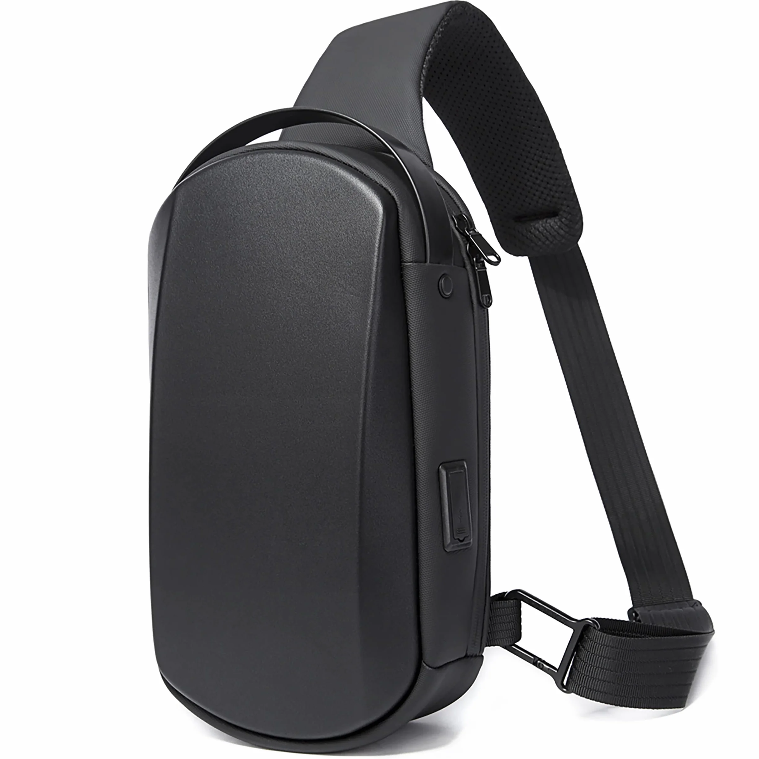 Arrivly Torba na ramię dla kobiet i mężczyzn, torba crossbody, torba na ramię, torba na klatkę piersiową, torba na klatkę piersiową, dla chłopców, podróżna, outdoorowa, czarna, czarny